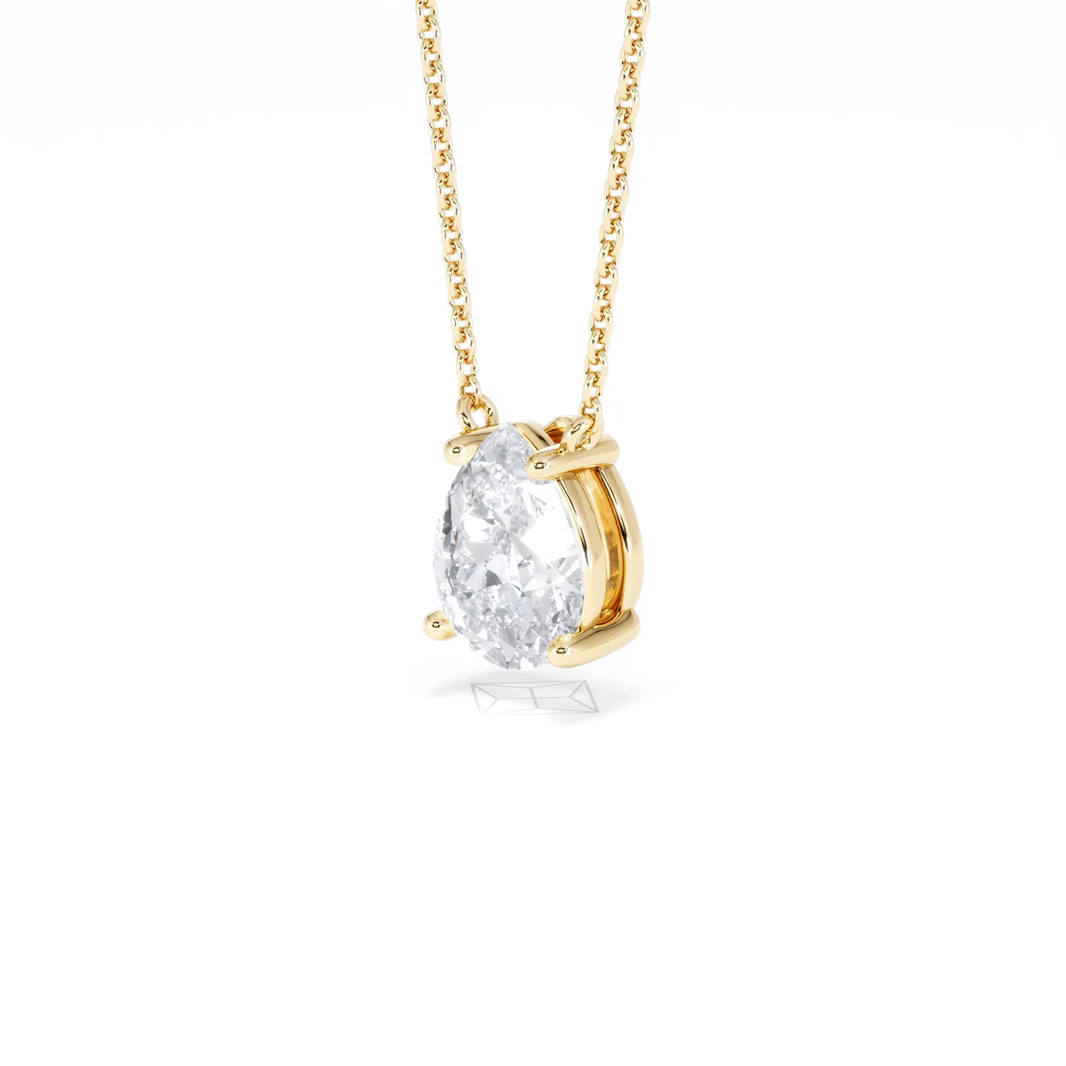Wanderlust Floating Pear Cut Lab Diamond Solitaire Necklace 1.50ct H/SI in 9K Gold - Image 81