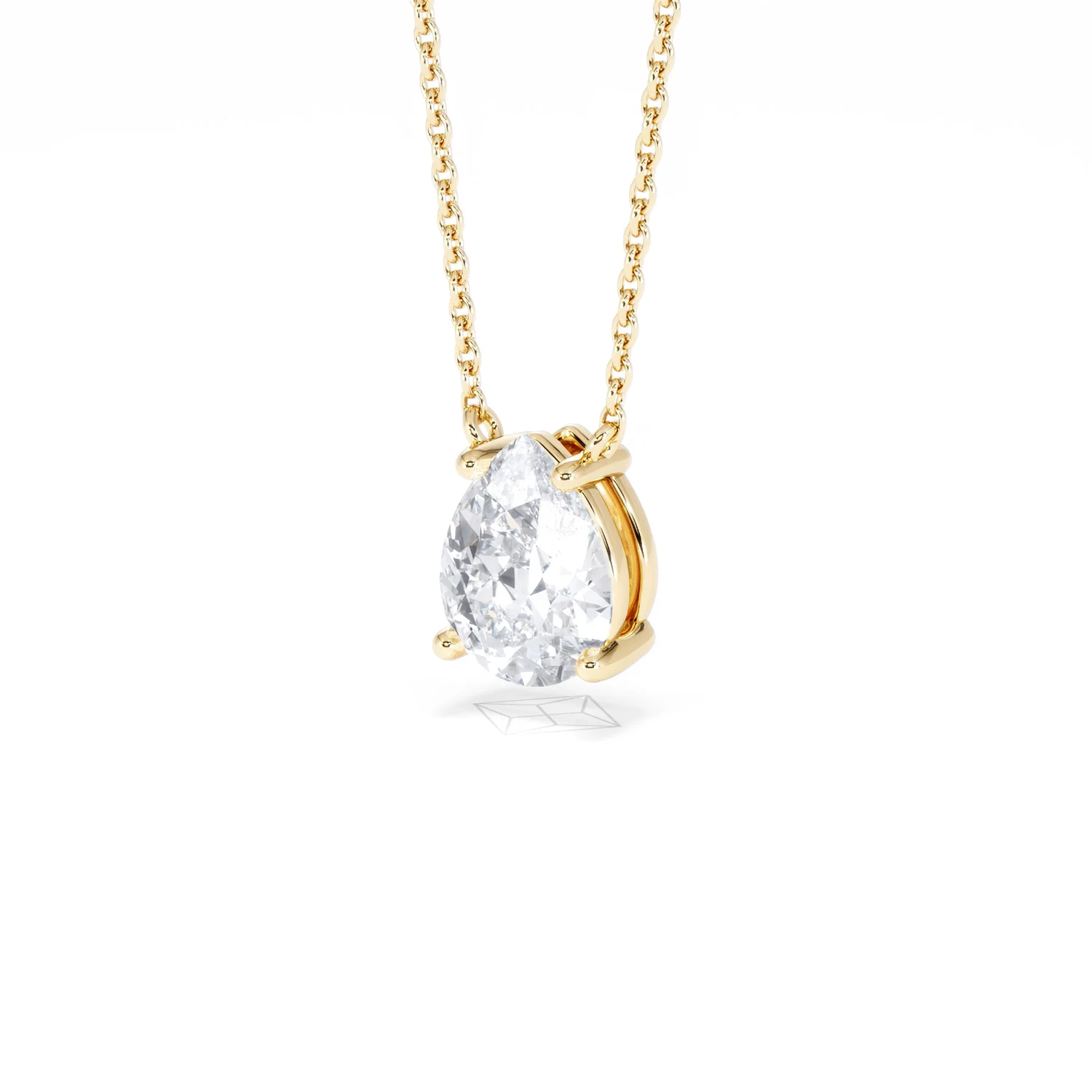 Wanderlust Floating Pear Cut Lab Diamond Solitaire Necklace 1.50ct H/SI in 9K Gold - Image 83