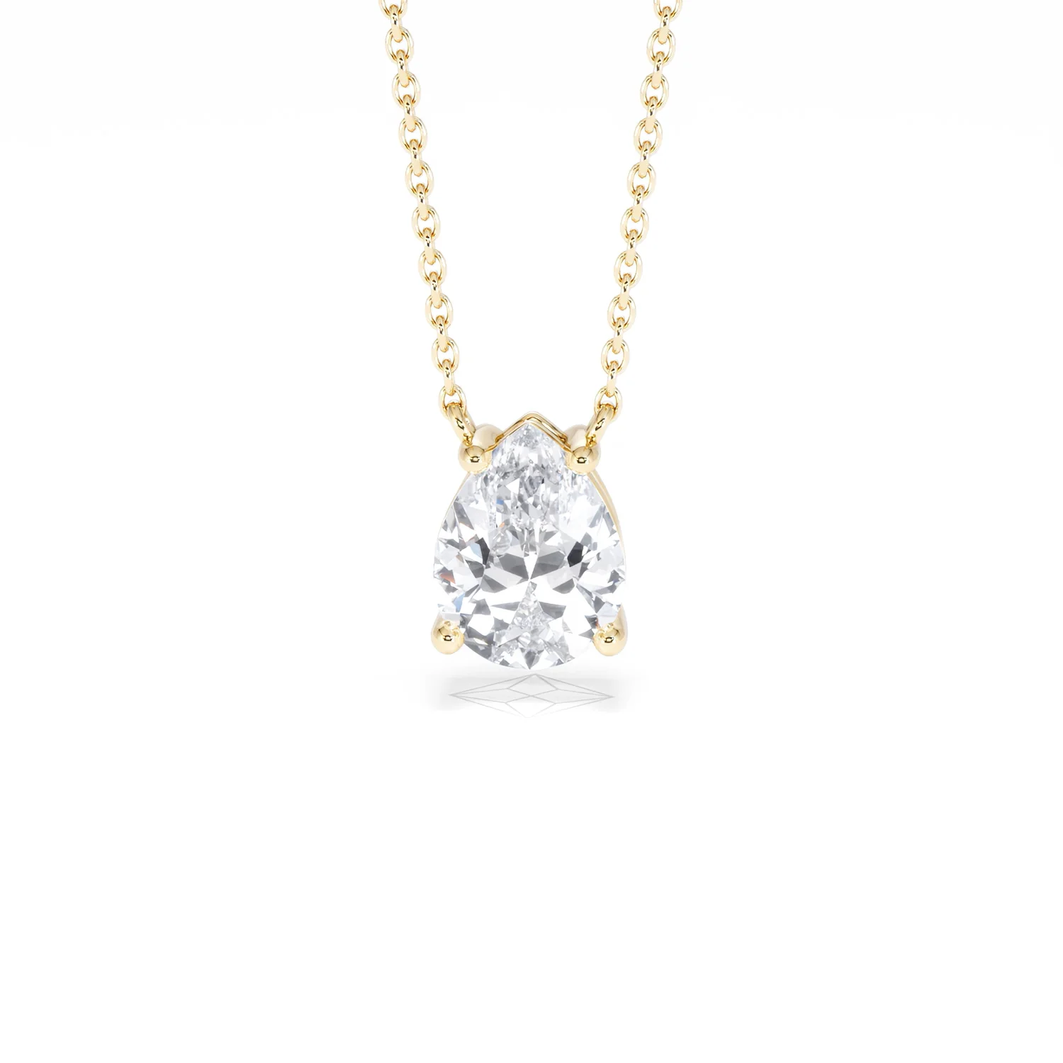 Wanderlust Floating Pear Cut Lab Diamond Solitaire Necklace 1.50ct H/SI in 9K Gold - Image 89