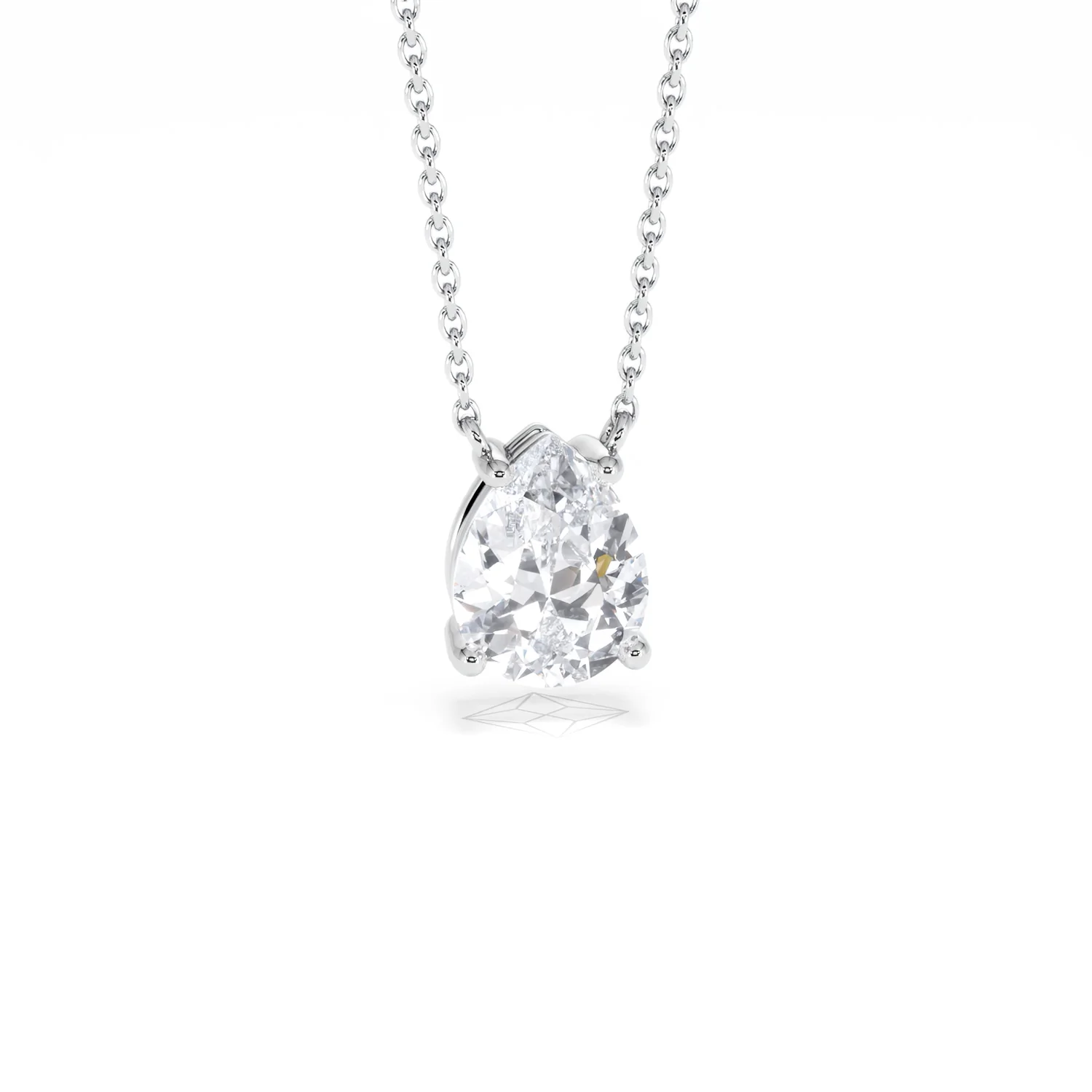 Wanderlust Floating Pear Cut Lab Diamond Solitaire Necklace 1.50ct H/Si in 9K White Gold - Image 12