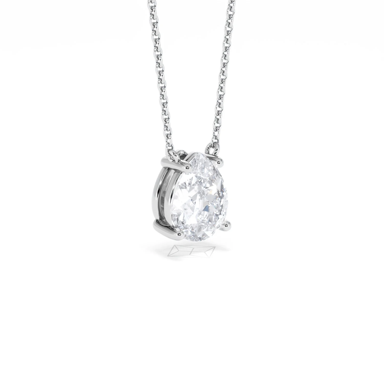 Wanderlust Floating Pear Cut Lab Diamond Solitaire Necklace 1.50ct H/Si in 9K White Gold - Image 18