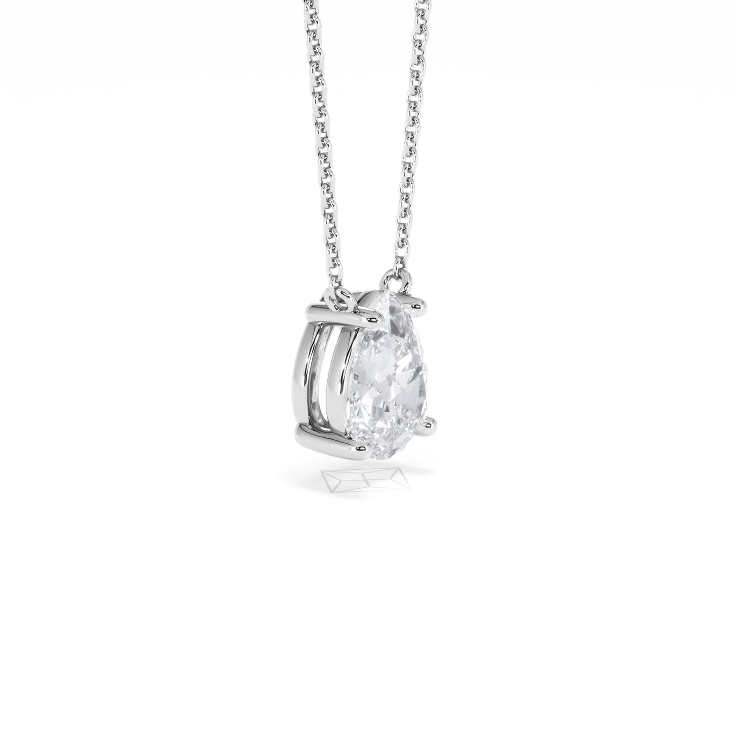 Wanderlust Floating Pear Cut Lab Diamond Solitaire Necklace 1.50ct H/Si in 9K White Gold - Image 22