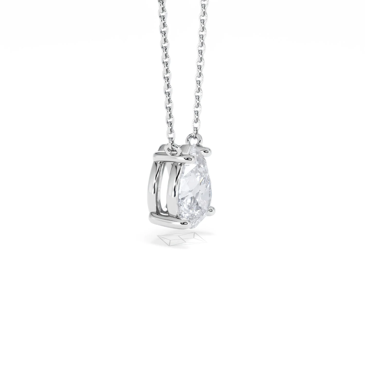 Wanderlust Floating Pear Cut Lab Diamond Solitaire Necklace 1.50ct H/Si in 9K White Gold - Image 24