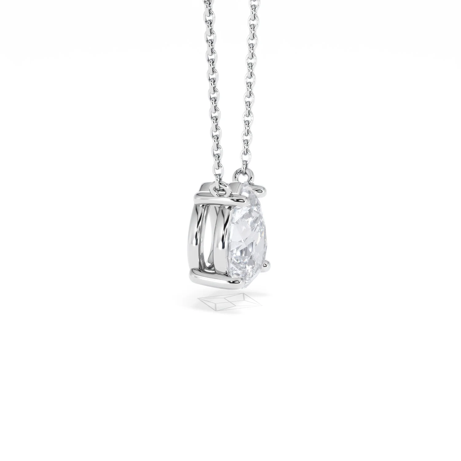 Wanderlust Floating Pear Cut Lab Diamond Solitaire Necklace 1.50ct H/Si in 9K White Gold - Image 25
