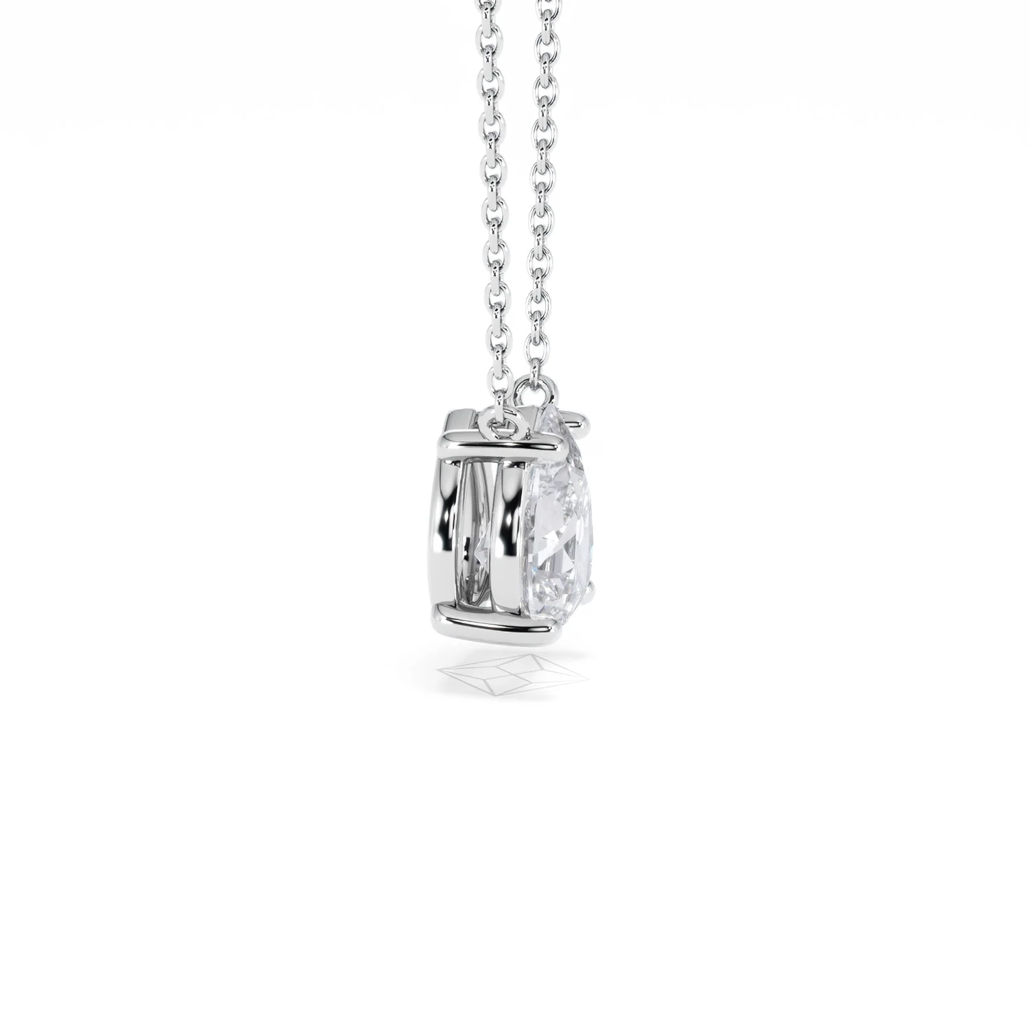 Wanderlust Floating Pear Cut Lab Diamond Solitaire Necklace 1.50ct H/Si in 9K White Gold - Image 27