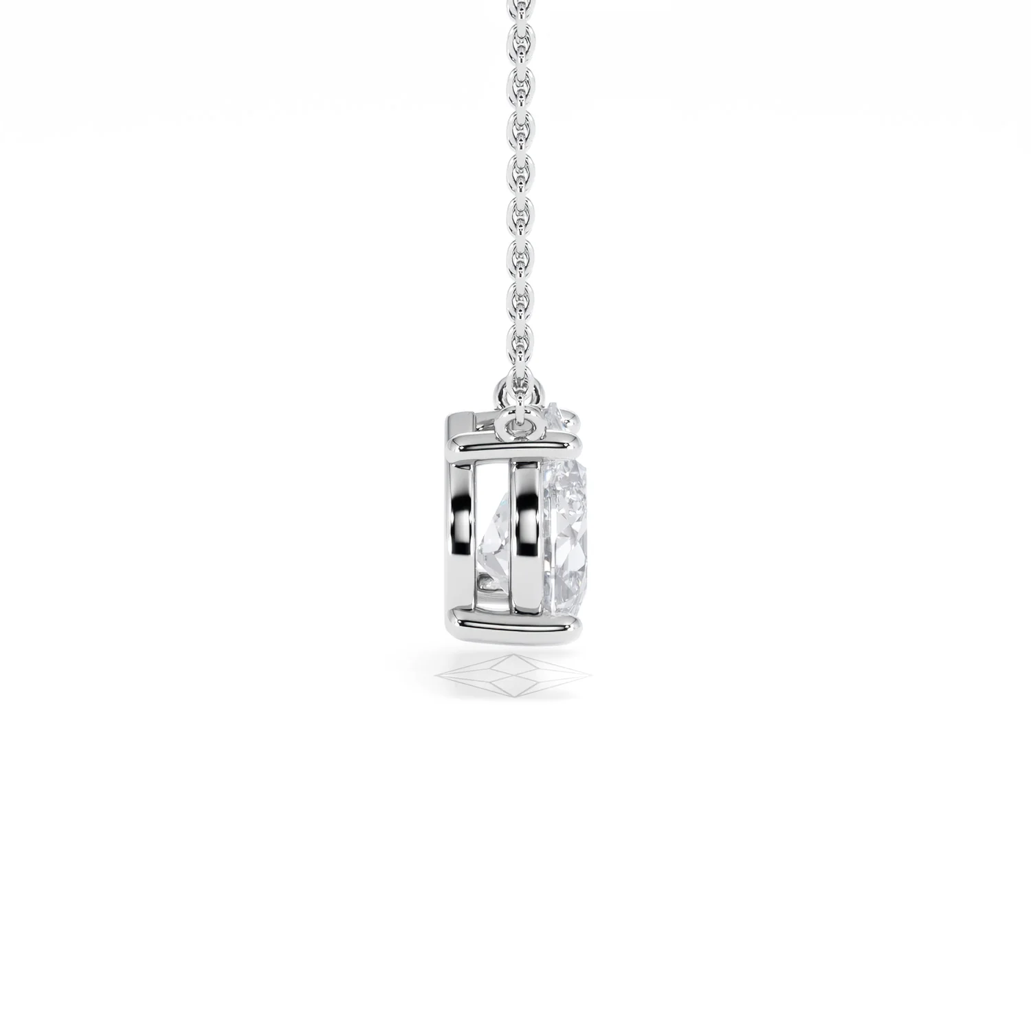 Wanderlust Floating Pear Cut Lab Diamond Solitaire Necklace 1.50ct H/Si in 9K White Gold - Image 30