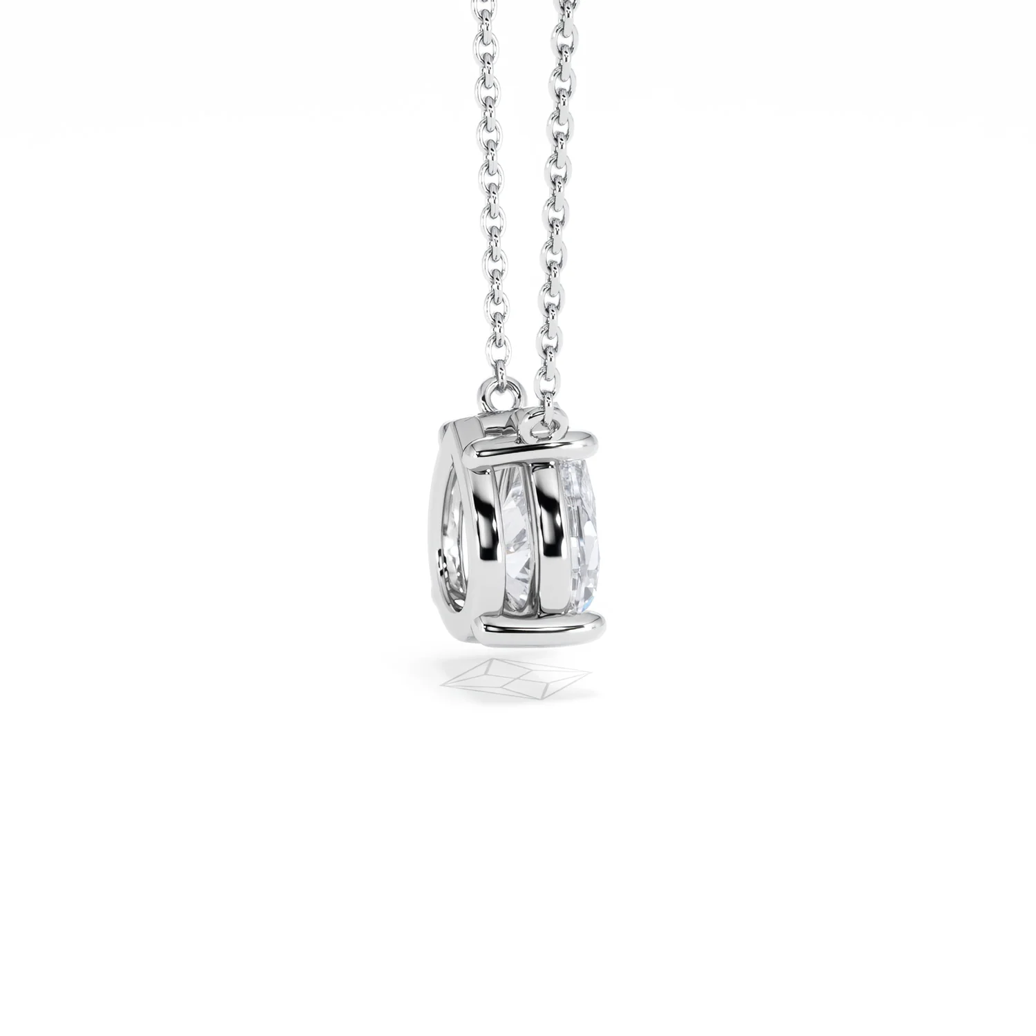 Wanderlust Floating Pear Cut Lab Diamond Solitaire Necklace 1.50ct H/Si in 9K White Gold - Image 34