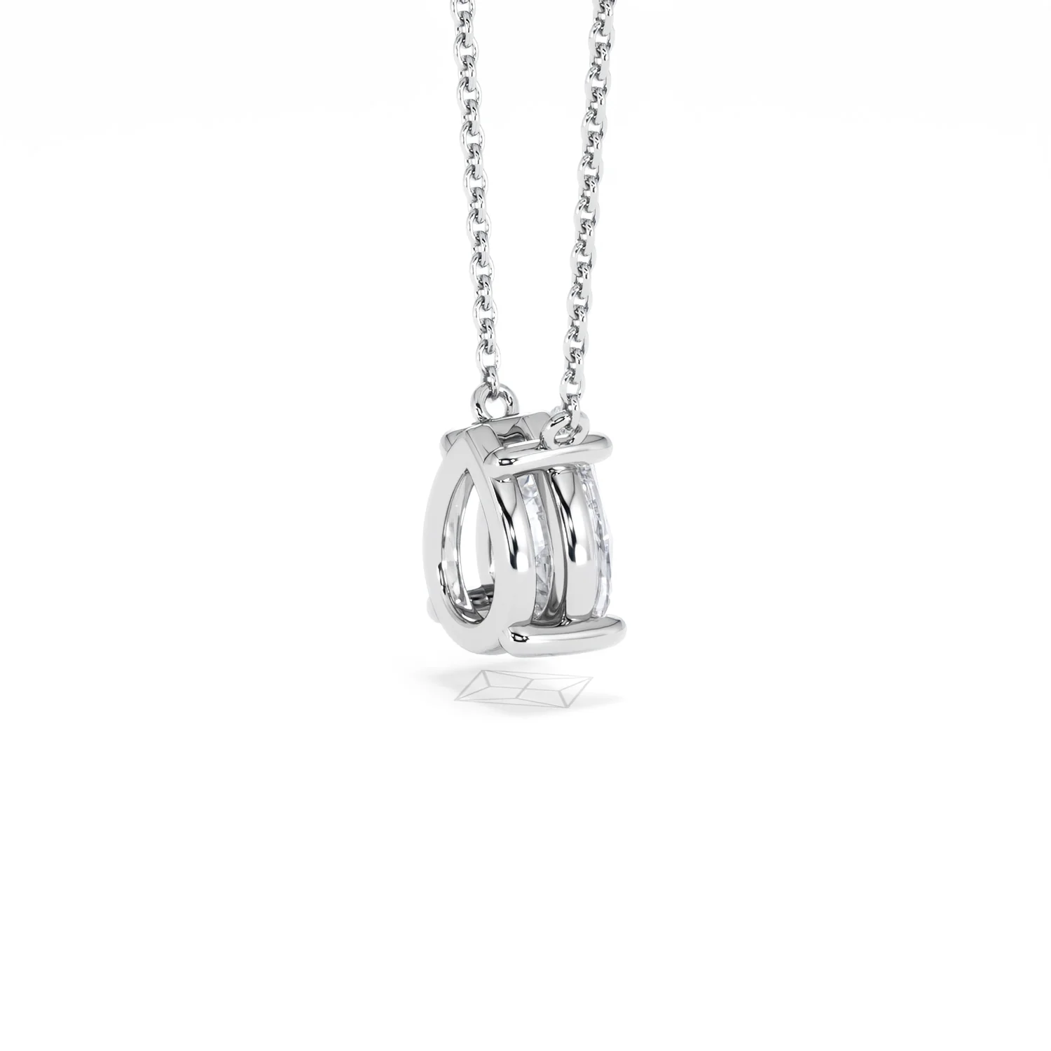Wanderlust Floating Pear Cut Lab Diamond Solitaire Necklace 1.50ct H/Si in 9K White Gold - Image 37