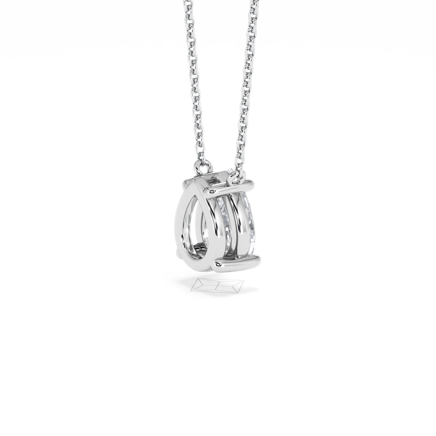 Wanderlust Floating Pear Cut Lab Diamond Solitaire Necklace 1.50ct H/Si in 9K White Gold - Image 38
