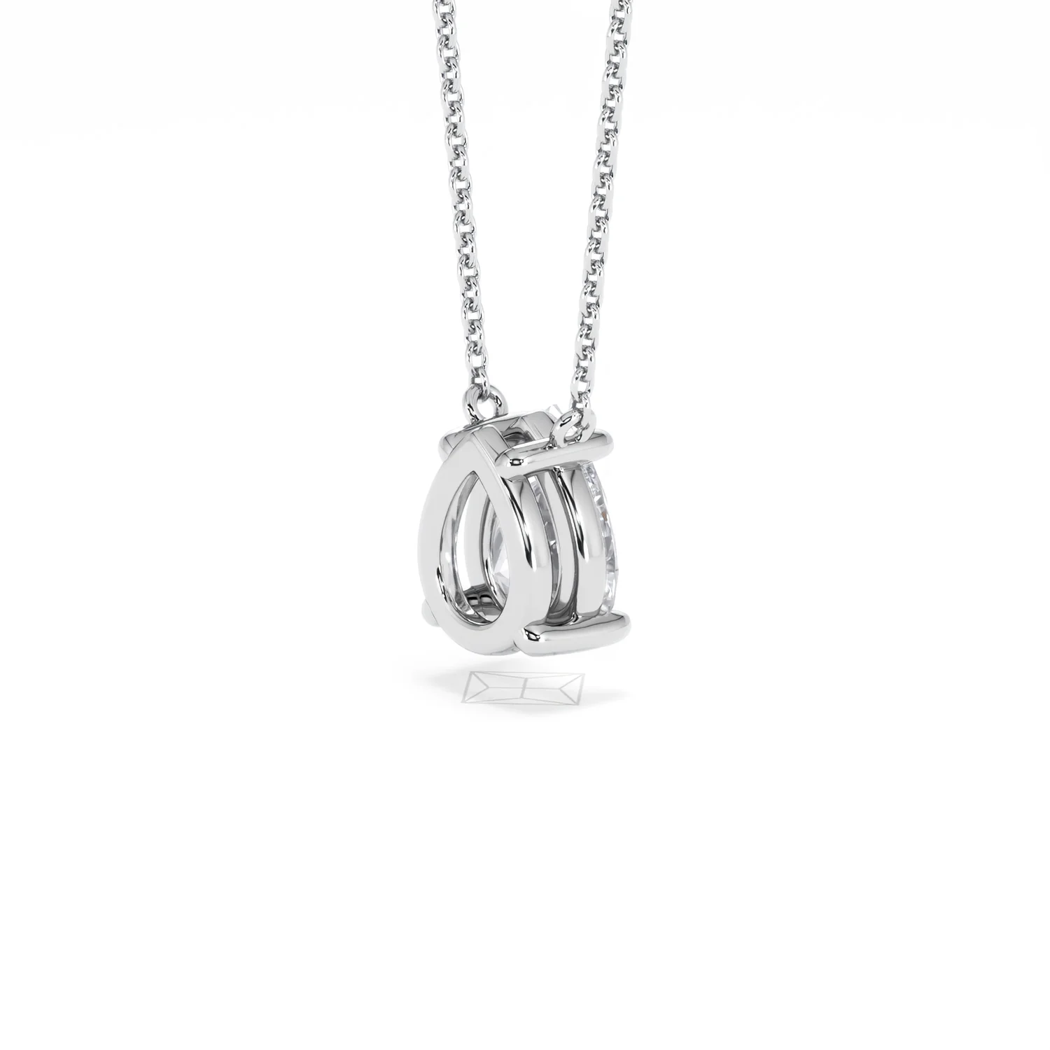 Wanderlust Floating Pear Cut Lab Diamond Solitaire Necklace 1.50ct H/Si in 9K White Gold - Image 39