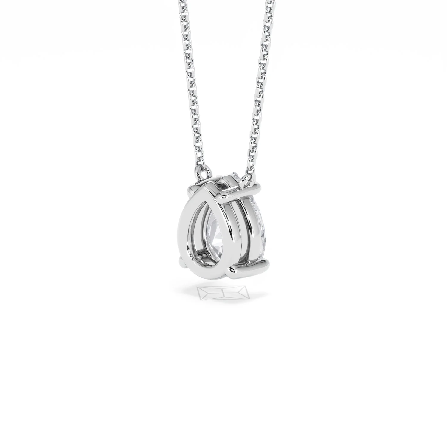 Wanderlust Floating Pear Cut Lab Diamond Solitaire Necklace 1.50ct H/Si in 9K White Gold - Image 41