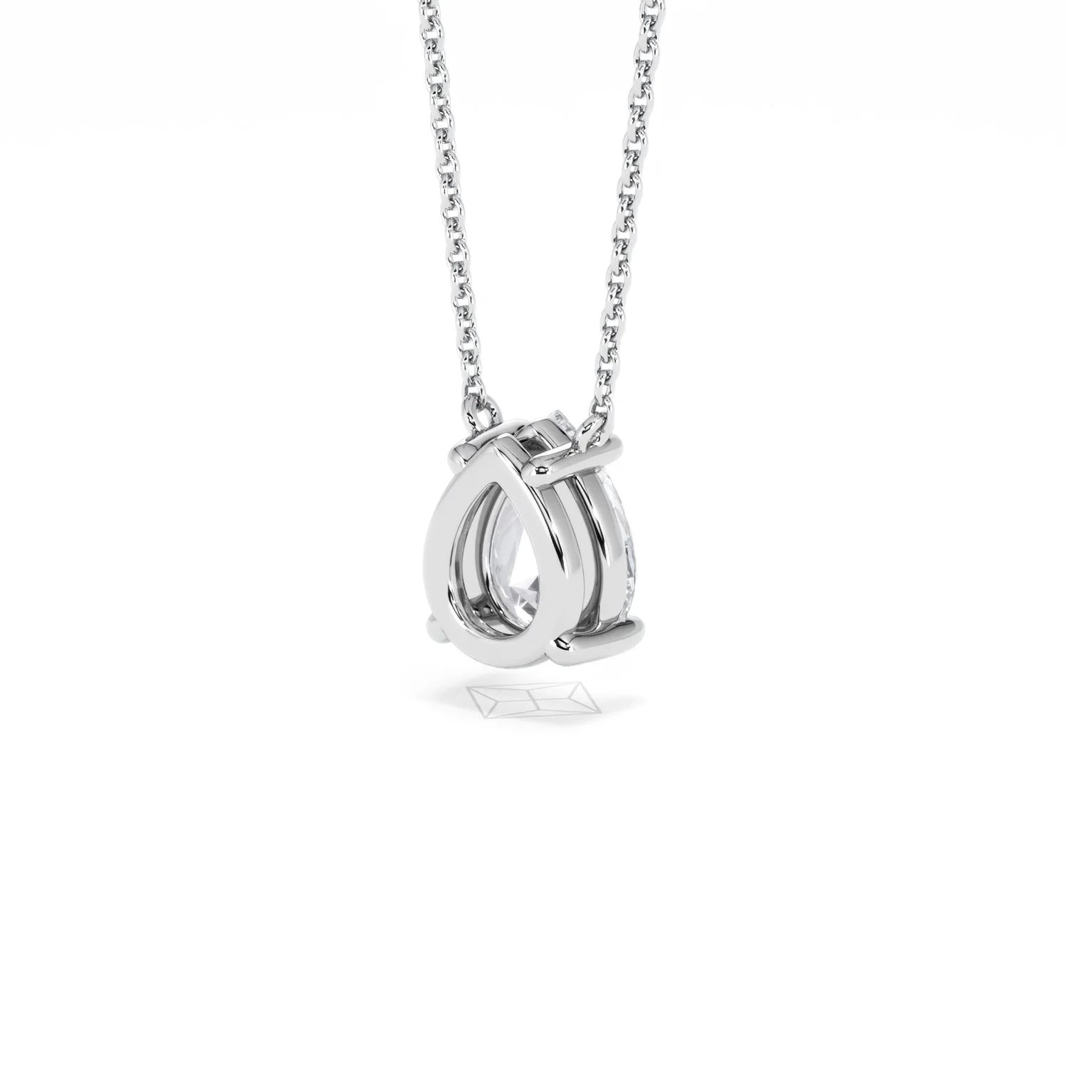 Wanderlust Floating Pear Cut Lab Diamond Solitaire Necklace 1.50ct H/Si in 9K White Gold - Image 42