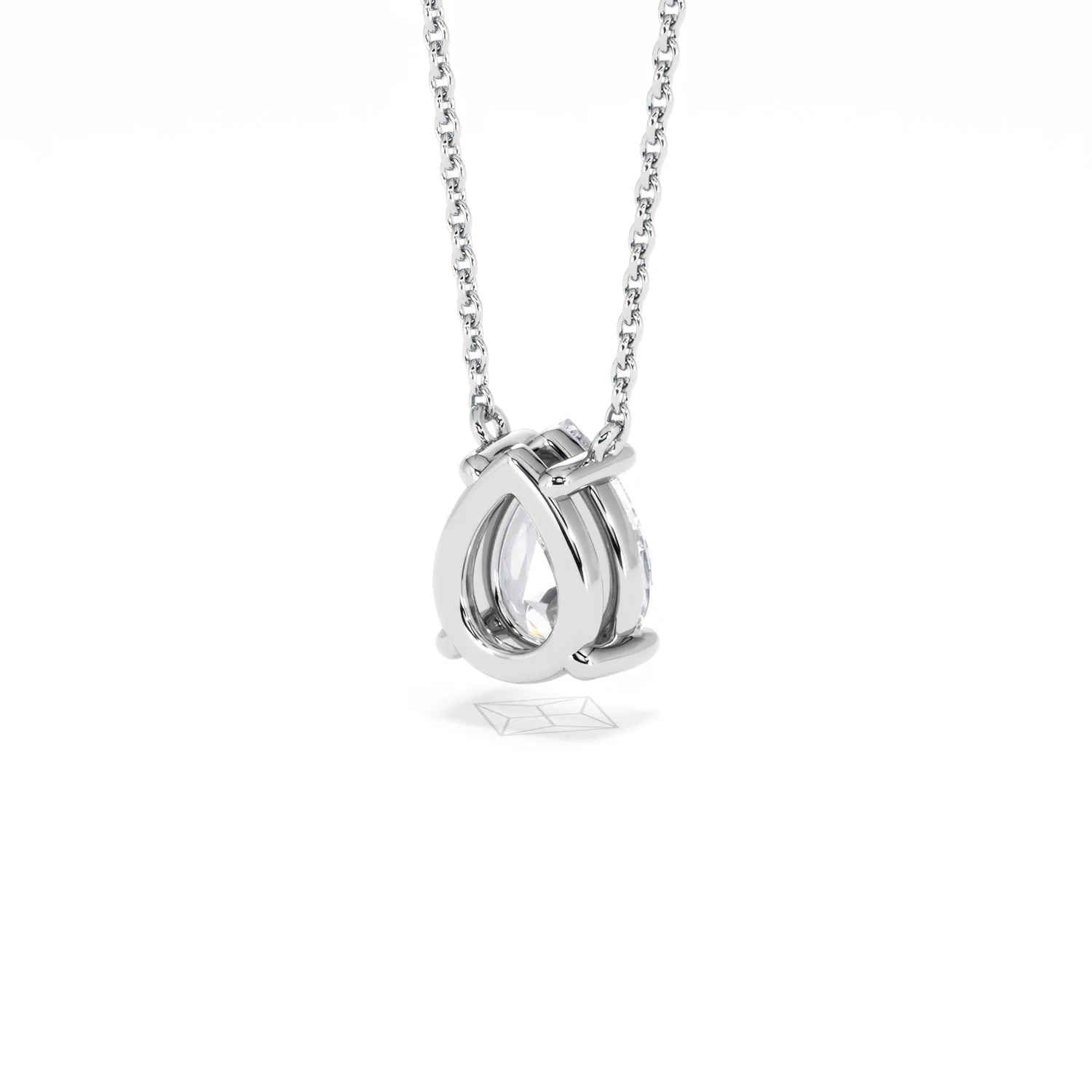 Wanderlust Floating Pear Cut Lab Diamond Solitaire Necklace 1.50ct H/Si in 9K White Gold - Image 43