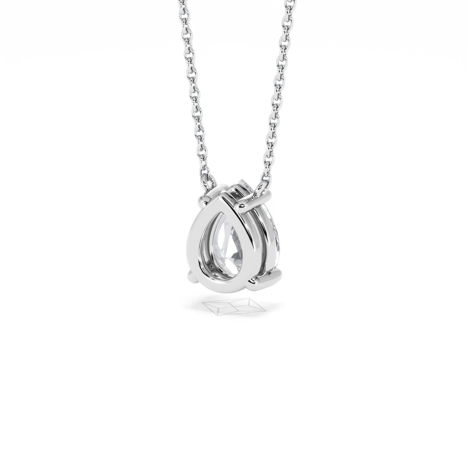 Wanderlust Floating Pear Cut Lab Diamond Solitaire Necklace 1.50ct H/Si in 9K White Gold - Image 44