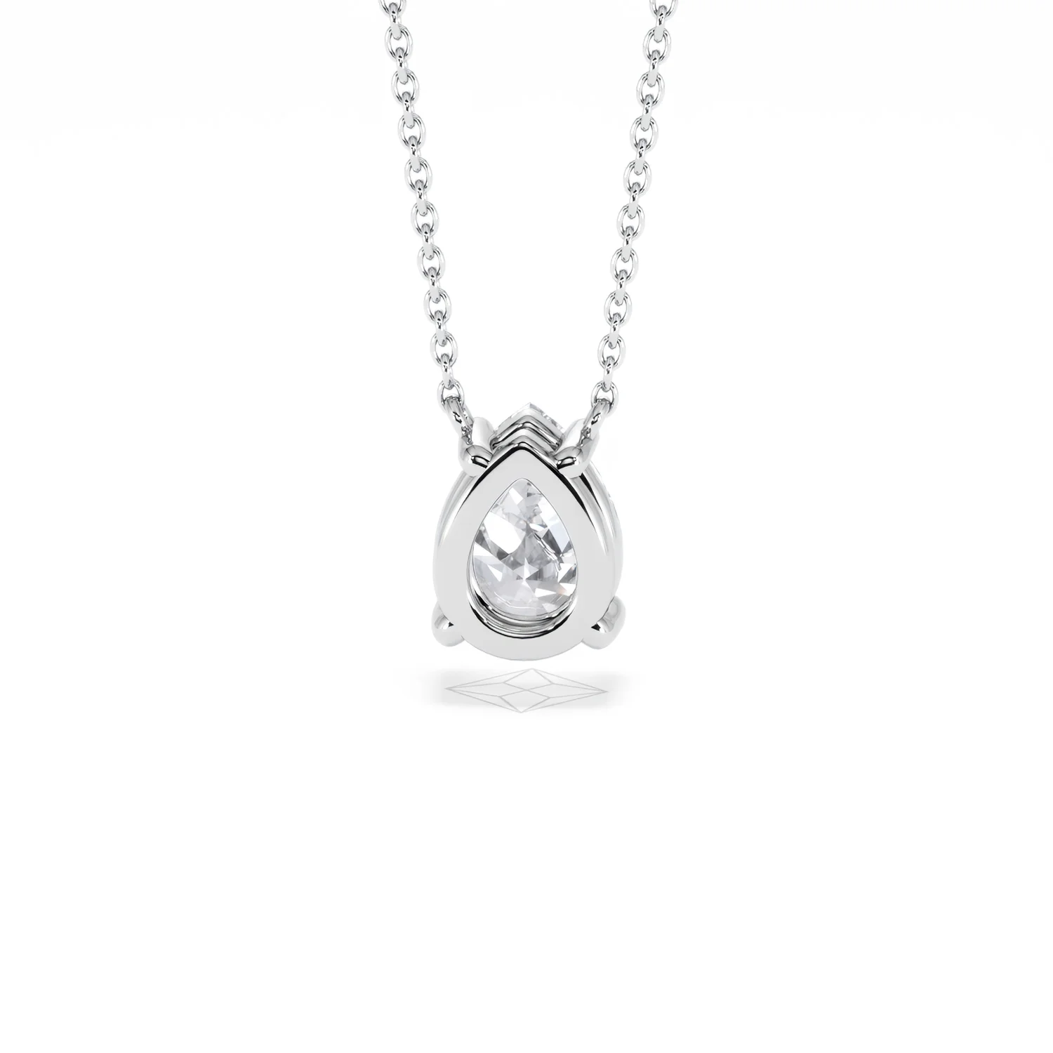 Wanderlust Floating Pear Cut Lab Diamond Solitaire Necklace 1.50ct H/Si in 9K White Gold - Image 49