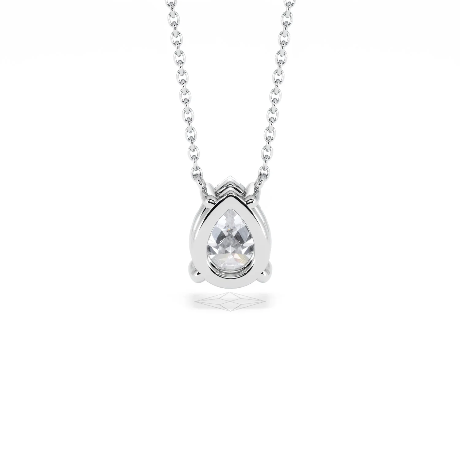 Wanderlust Floating Pear Cut Lab Diamond Solitaire Necklace 1.50ct H/Si in 9K White Gold - Image 50
