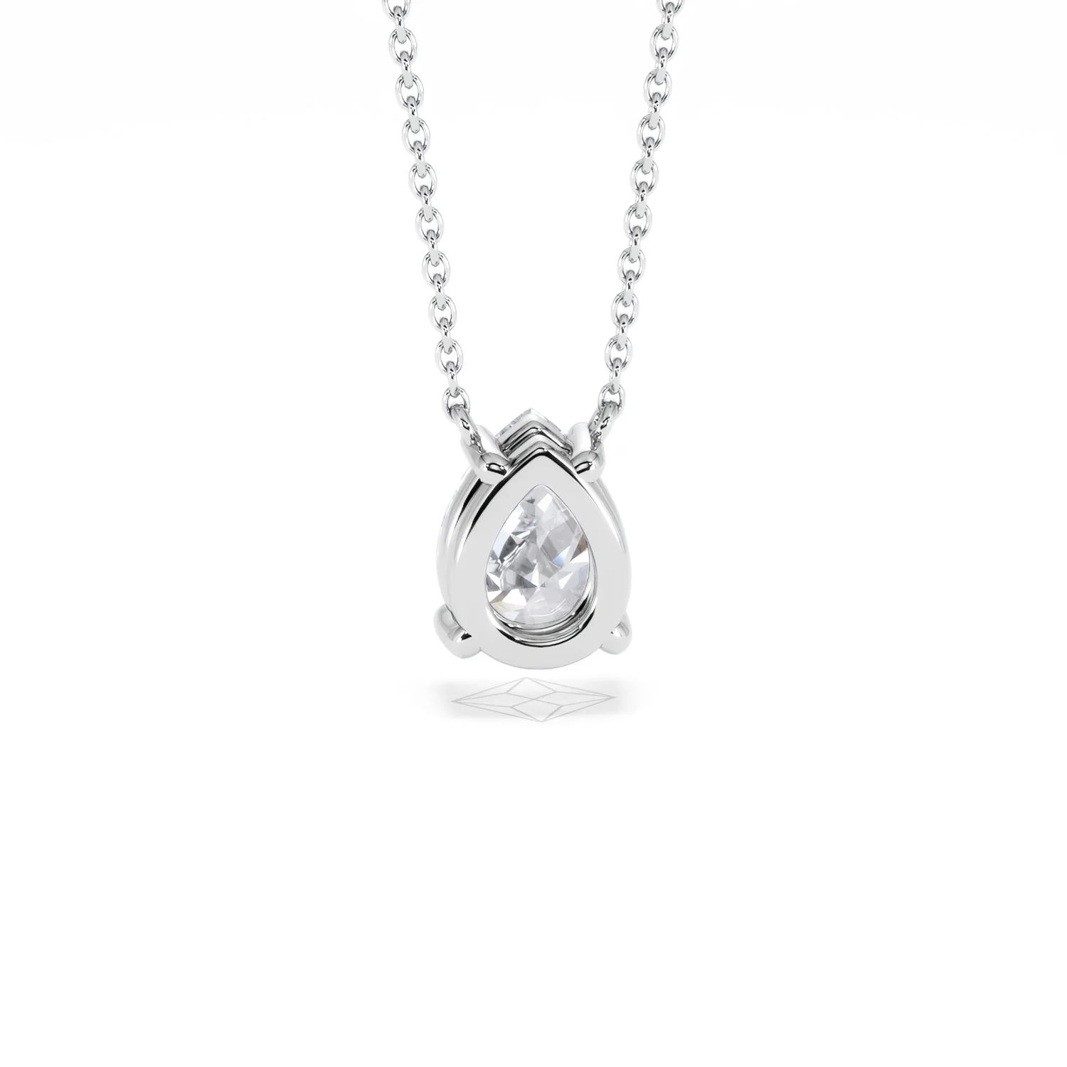 Wanderlust Floating Pear Cut Lab Diamond Solitaire Necklace 1.50ct H/Si in 9K White Gold - Image 51