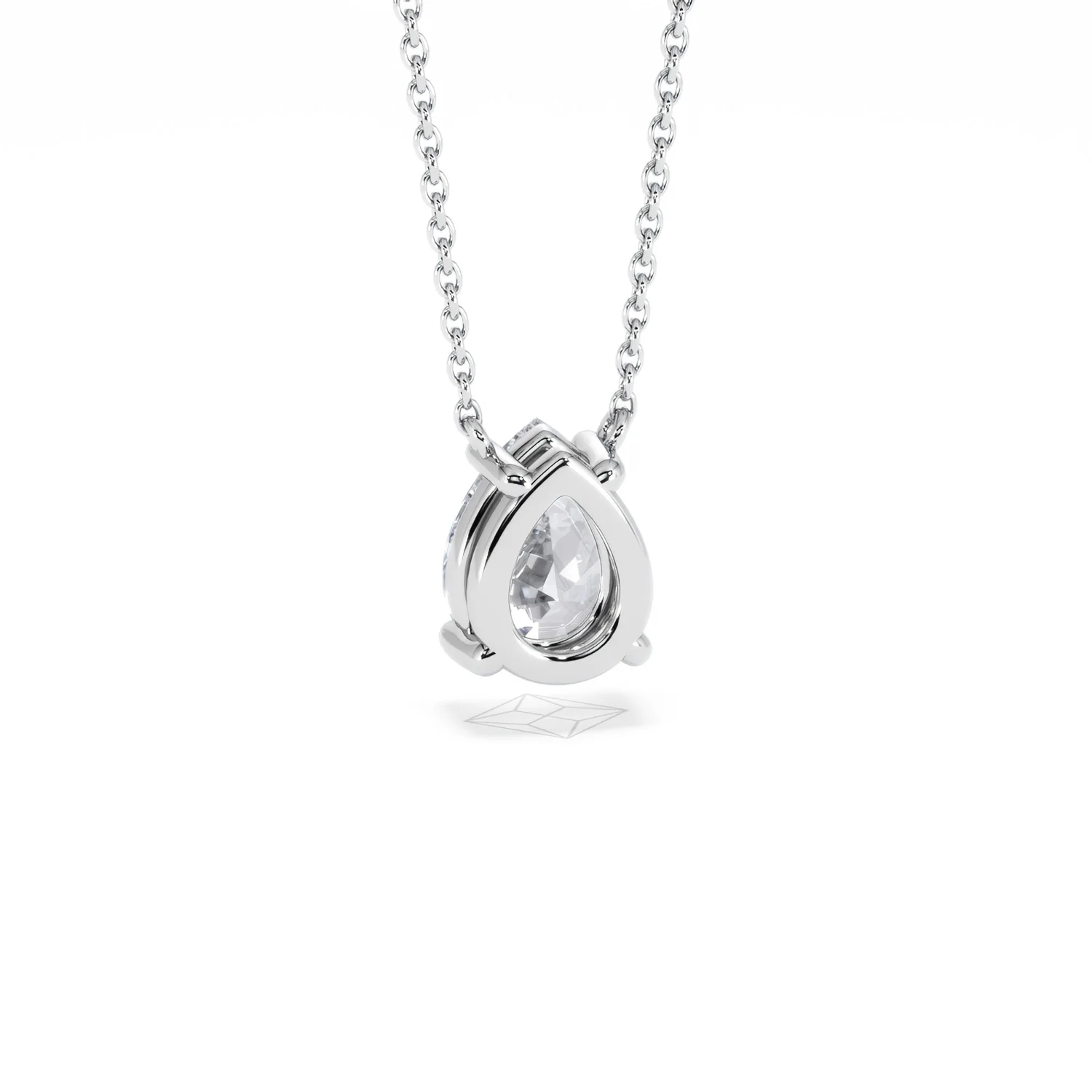 Wanderlust Floating Pear Cut Lab Diamond Solitaire Necklace 1.50ct H/Si in 9K White Gold - Image 53