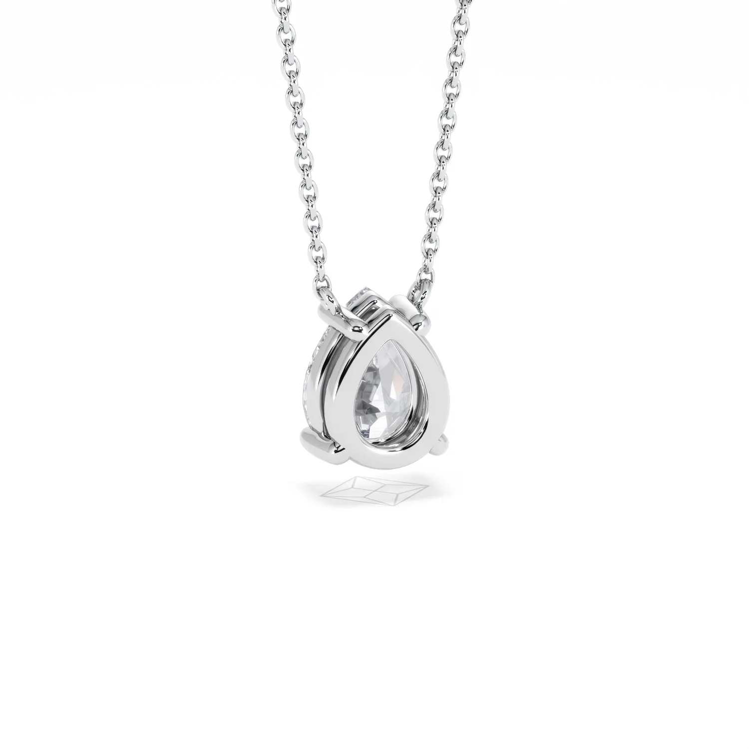 Wanderlust Floating Pear Cut Lab Diamond Solitaire Necklace 1.50ct H/Si in 9K White Gold - Image 54