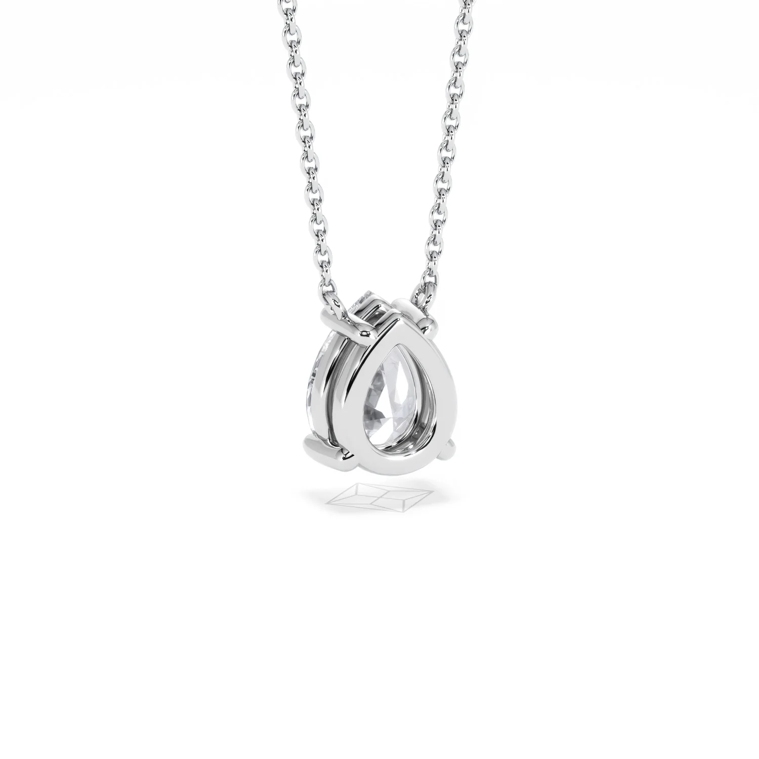 Wanderlust Floating Pear Cut Lab Diamond Solitaire Necklace 1.50ct H/Si in 9K White Gold - Image 55