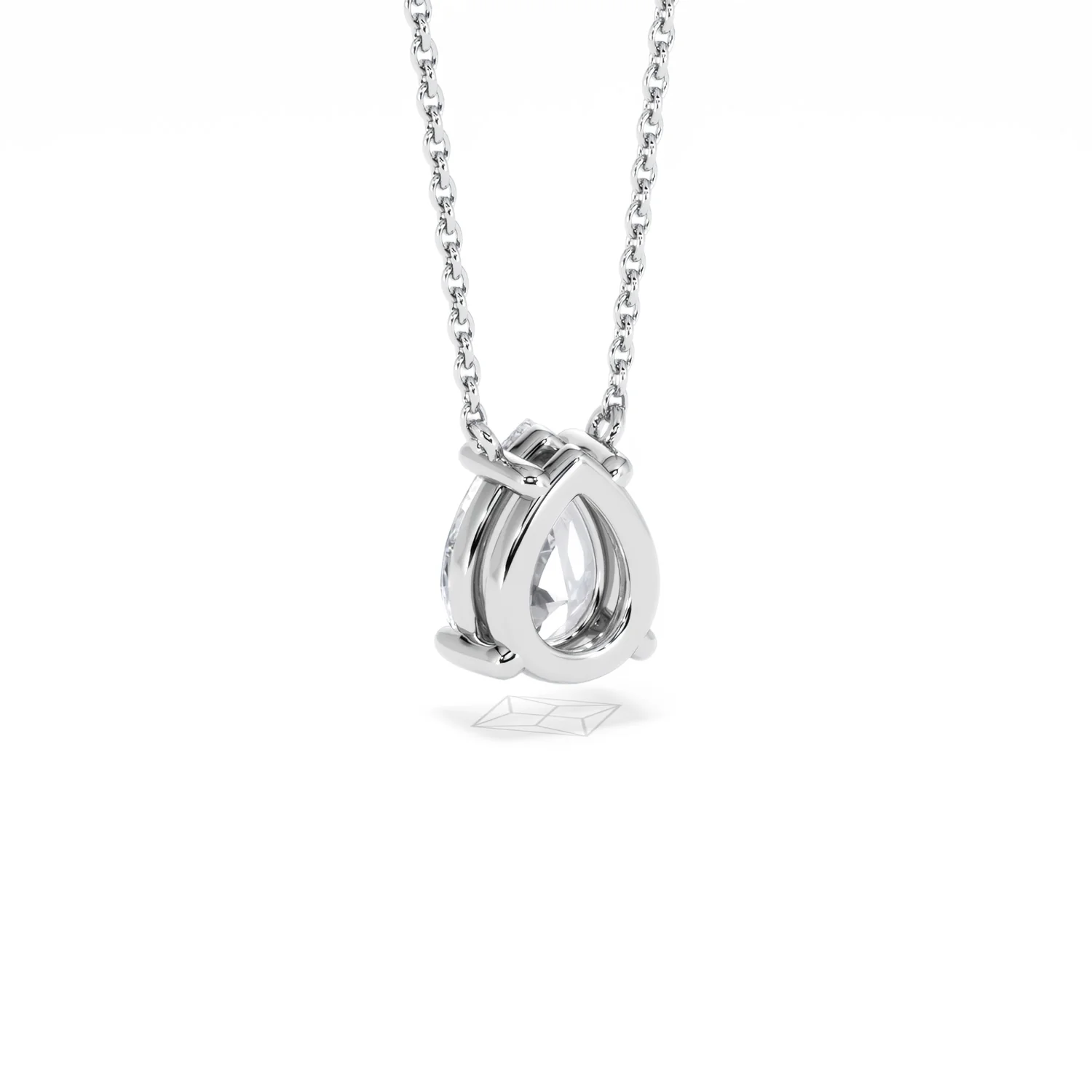 Wanderlust Floating Pear Cut Lab Diamond Solitaire Necklace 1.50ct H/Si in 9K White Gold - Image 56
