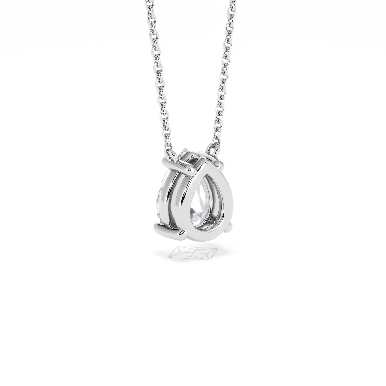 Wanderlust Floating Pear Cut Lab Diamond Solitaire Necklace 1.50ct H/Si in 9K White Gold - Image 57