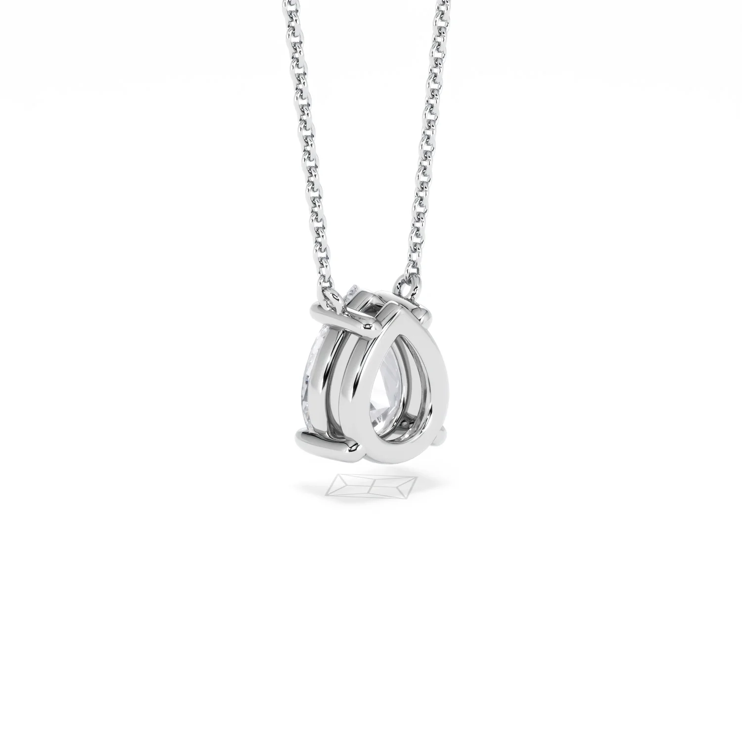 Wanderlust Floating Pear Cut Lab Diamond Solitaire Necklace 1.50ct H/Si in 9K White Gold - Image 58