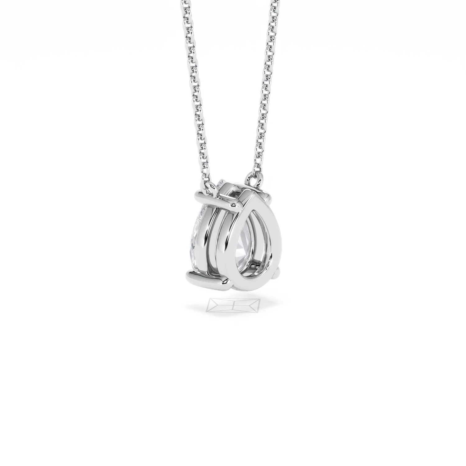 Wanderlust Floating Pear Cut Lab Diamond Solitaire Necklace 1.50ct H/Si in 9K White Gold - Image 59