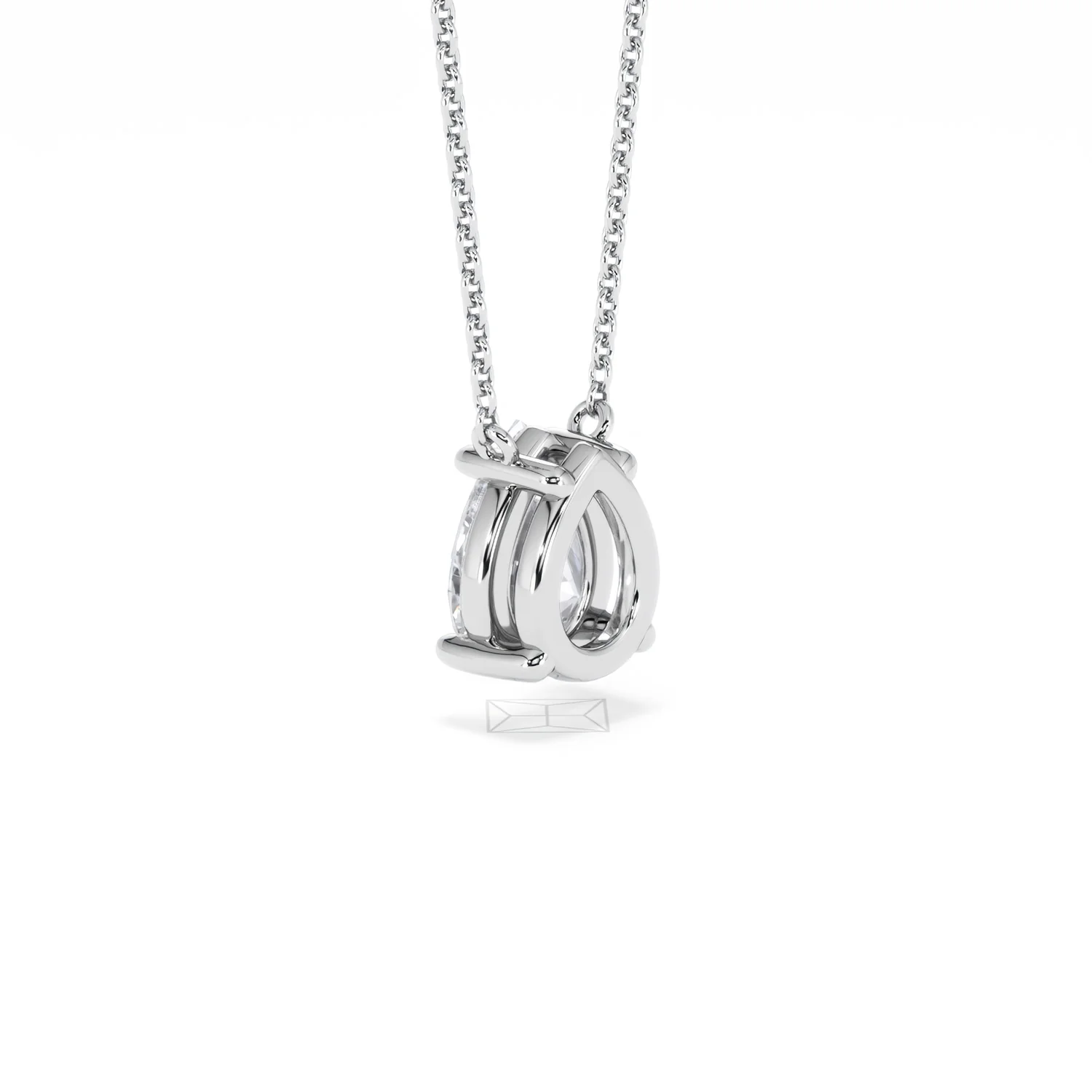 Wanderlust Floating Pear Cut Lab Diamond Solitaire Necklace 1.50ct H/Si in 9K White Gold - Image 60