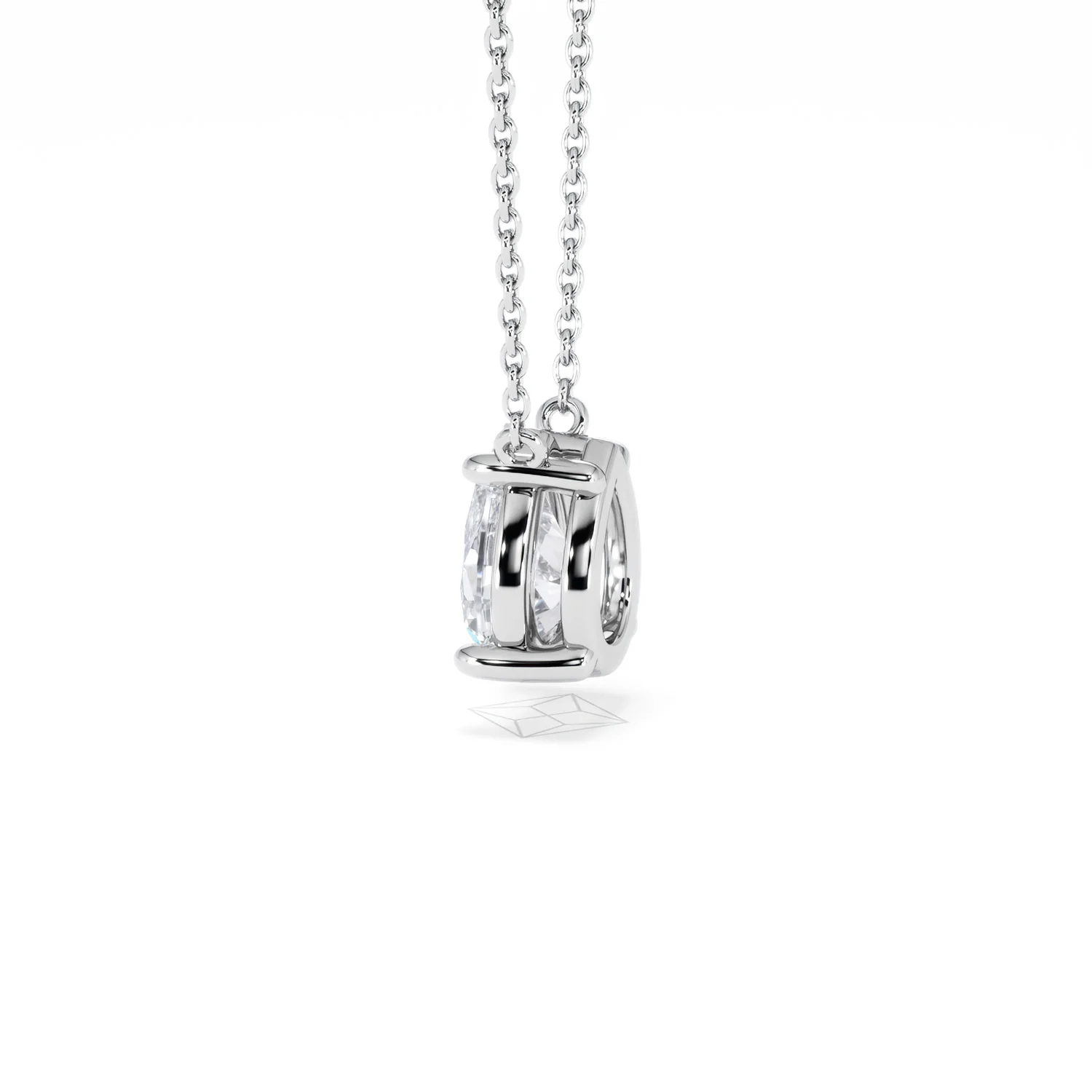 Wanderlust Floating Pear Cut Lab Diamond Solitaire Necklace 1.50ct H/Si in 9K White Gold - Image 66