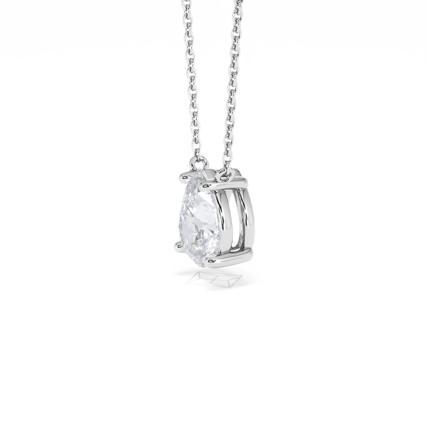 Wanderlust Floating Pear Cut Lab Diamond Solitaire Necklace 1.50ct H/Si in 9K White Gold - Image 76