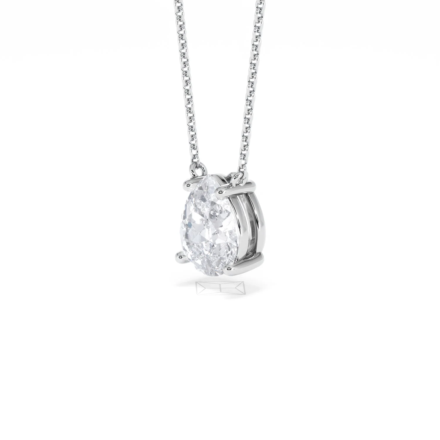 Wanderlust Floating Pear Cut Lab Diamond Solitaire Necklace 1.50ct H/Si in 9K White Gold - Image 80