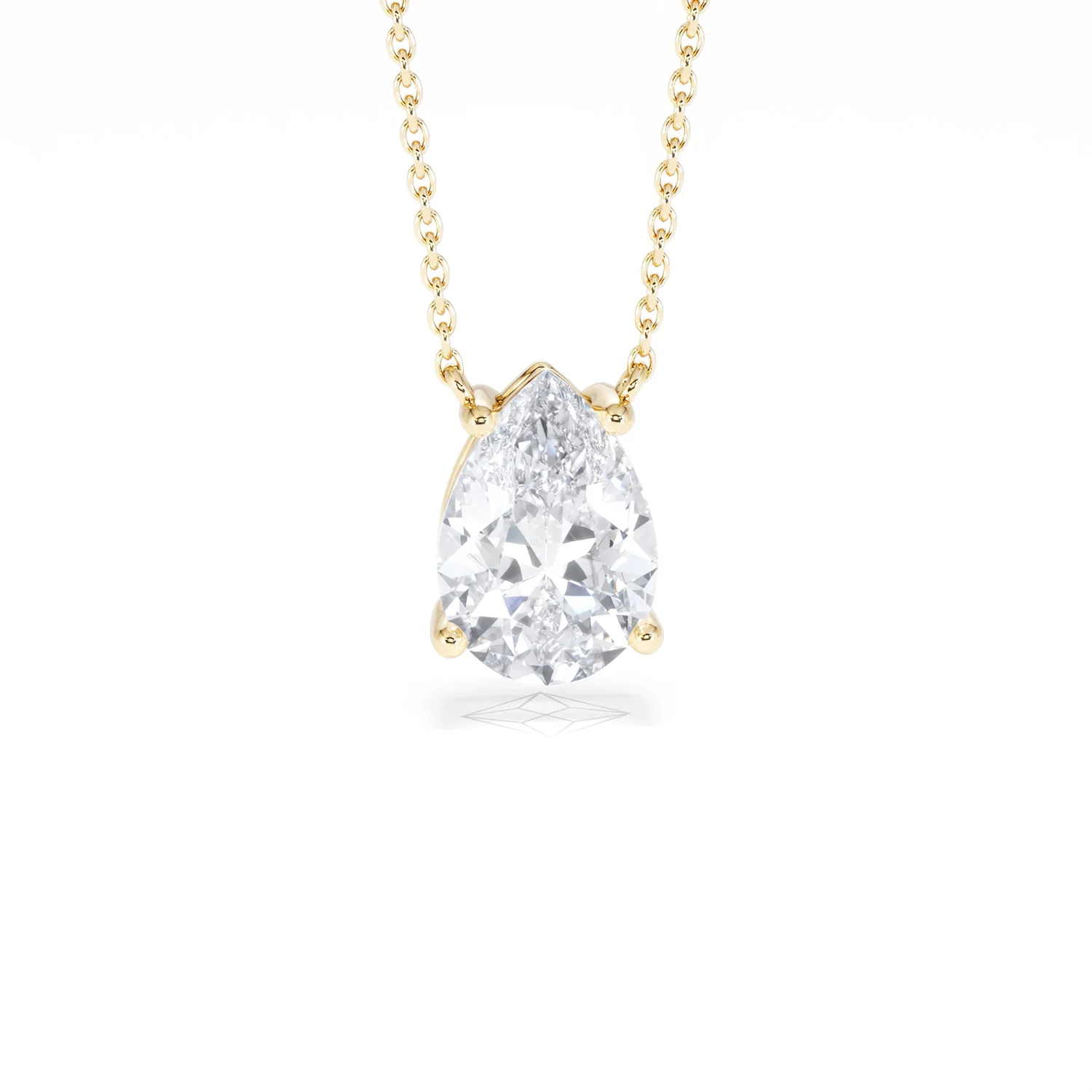 Wanderlust Floating Pear Cut Lab Diamond Solitaire Necklace 2.00ct H/SI in 9K Gold,Premium - Image 11