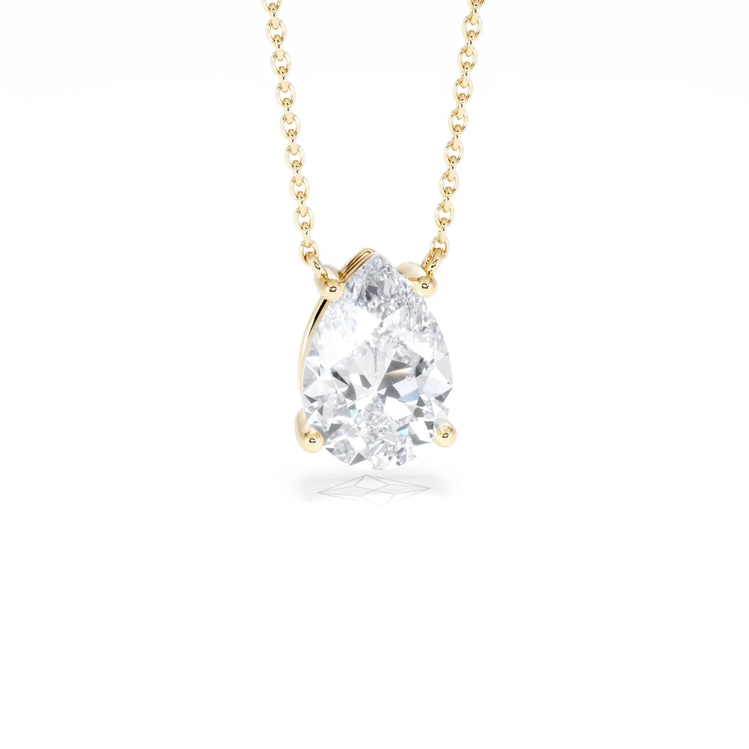 Wanderlust Floating Pear Cut Lab Diamond Solitaire Necklace 2.00ct H/SI in 9K Gold,Premium - Image 12