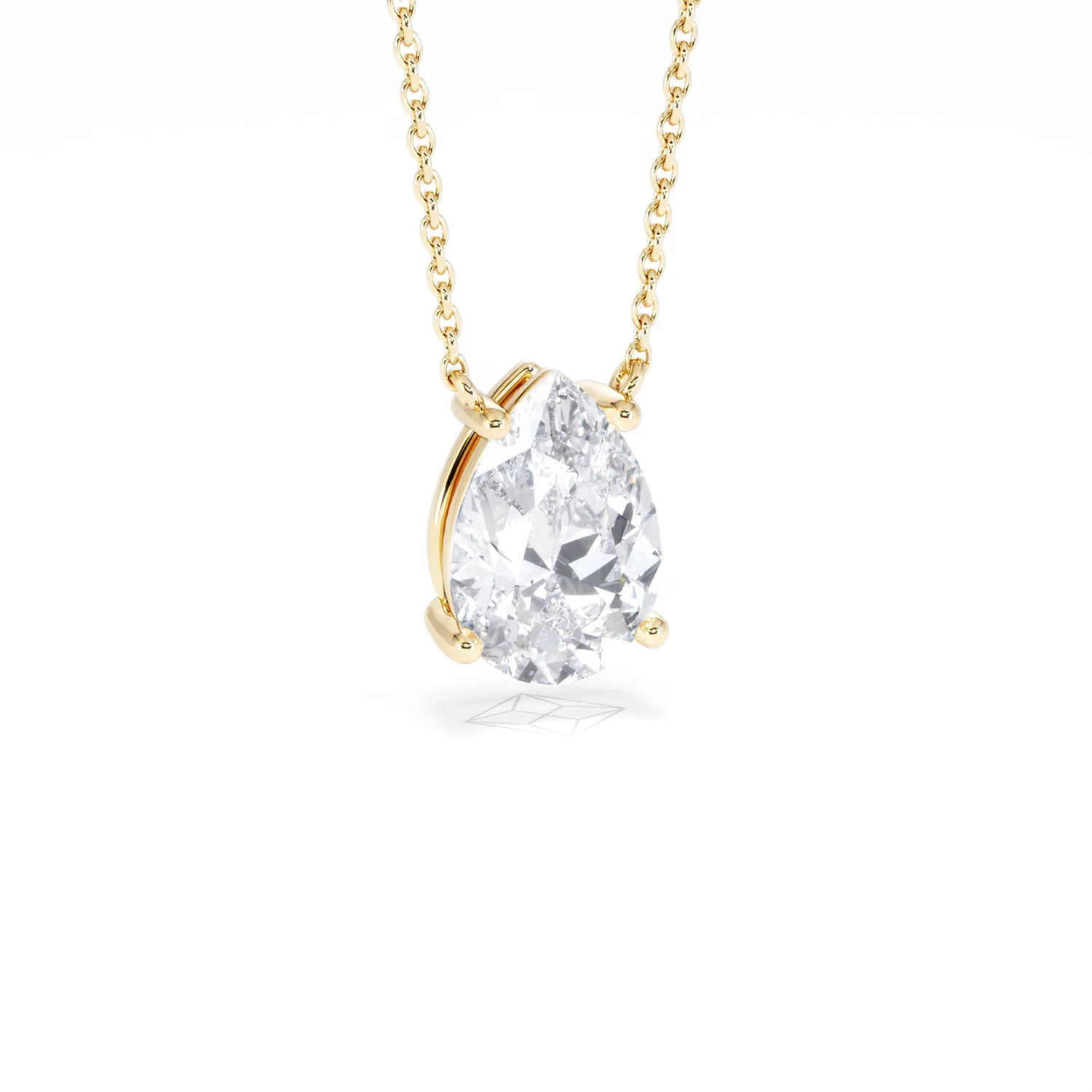 Wanderlust Floating Pear Cut Lab Diamond Solitaire Necklace 2.00ct H/SI in 9K Gold,Premium - Image 14