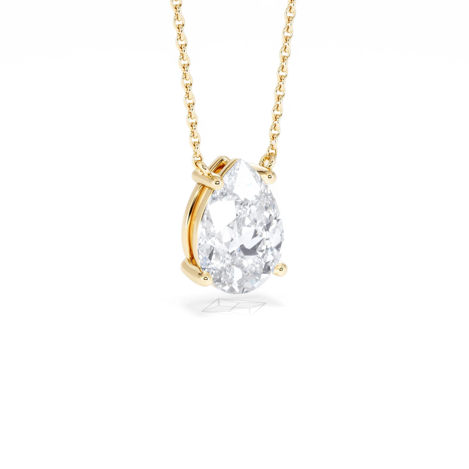 Wanderlust Floating Pear Cut Lab Diamond Solitaire Necklace 2.00ct H/SI in 9K Gold,Premium - Image 16