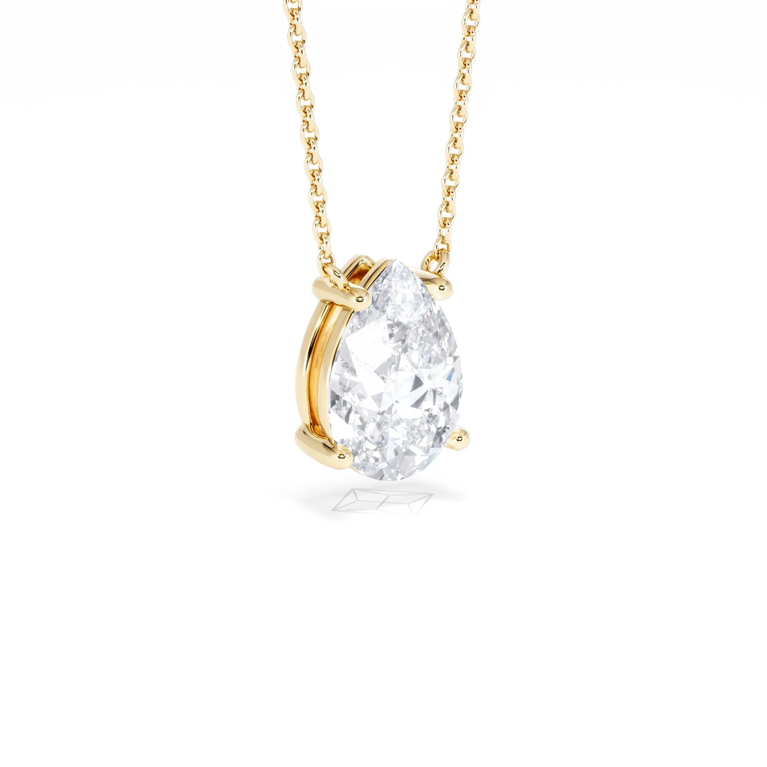 Wanderlust Floating Pear Cut Lab Diamond Solitaire Necklace 2.00ct H/SI in 9K Gold,Premium - Image 17