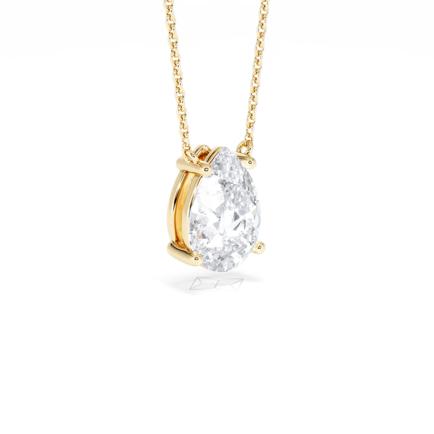 Wanderlust Floating Pear Cut Lab Diamond Solitaire Necklace 2.00ct H/SI in 9K Gold,Premium - Image 18