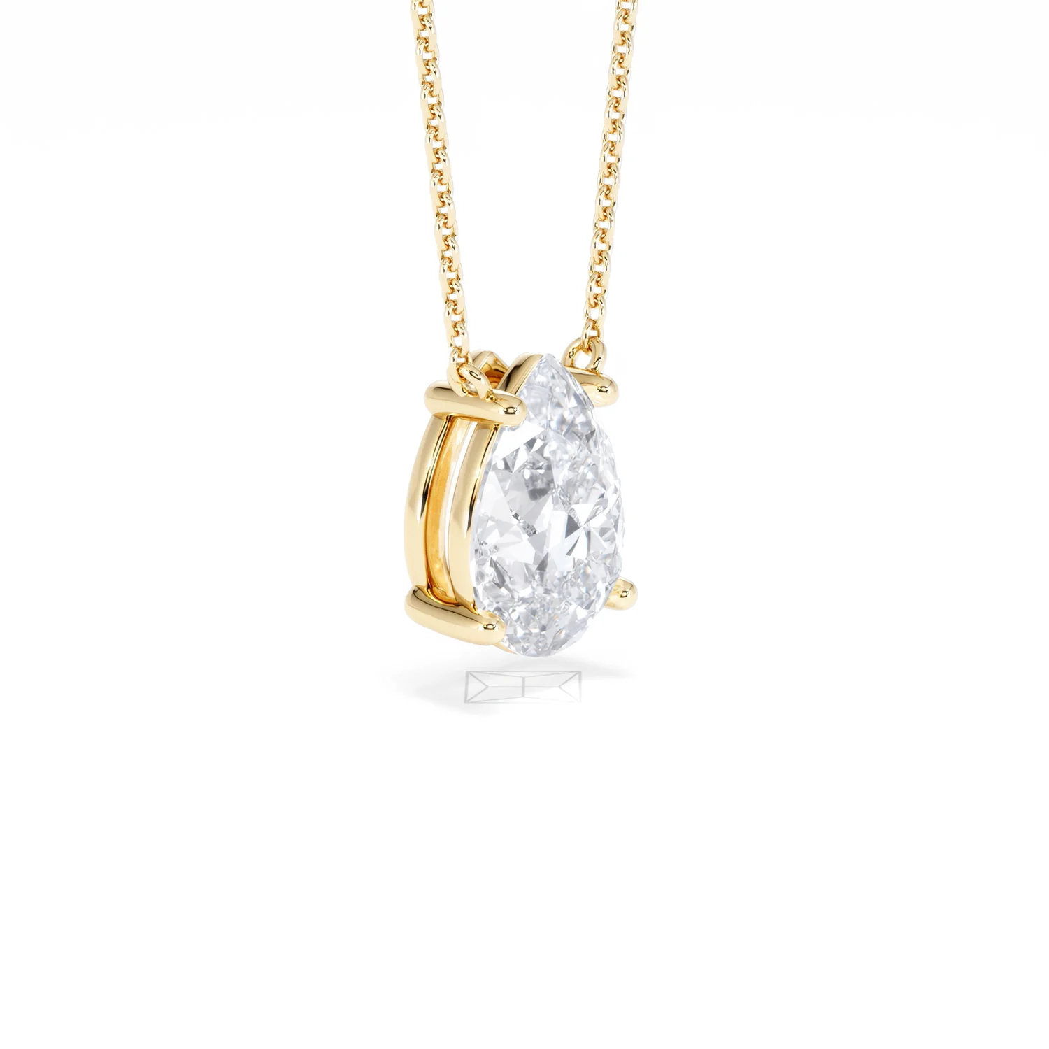 Wanderlust Floating Pear Cut Lab Diamond Solitaire Necklace 2.00ct H/SI in 9K Gold,Premium - Image 20