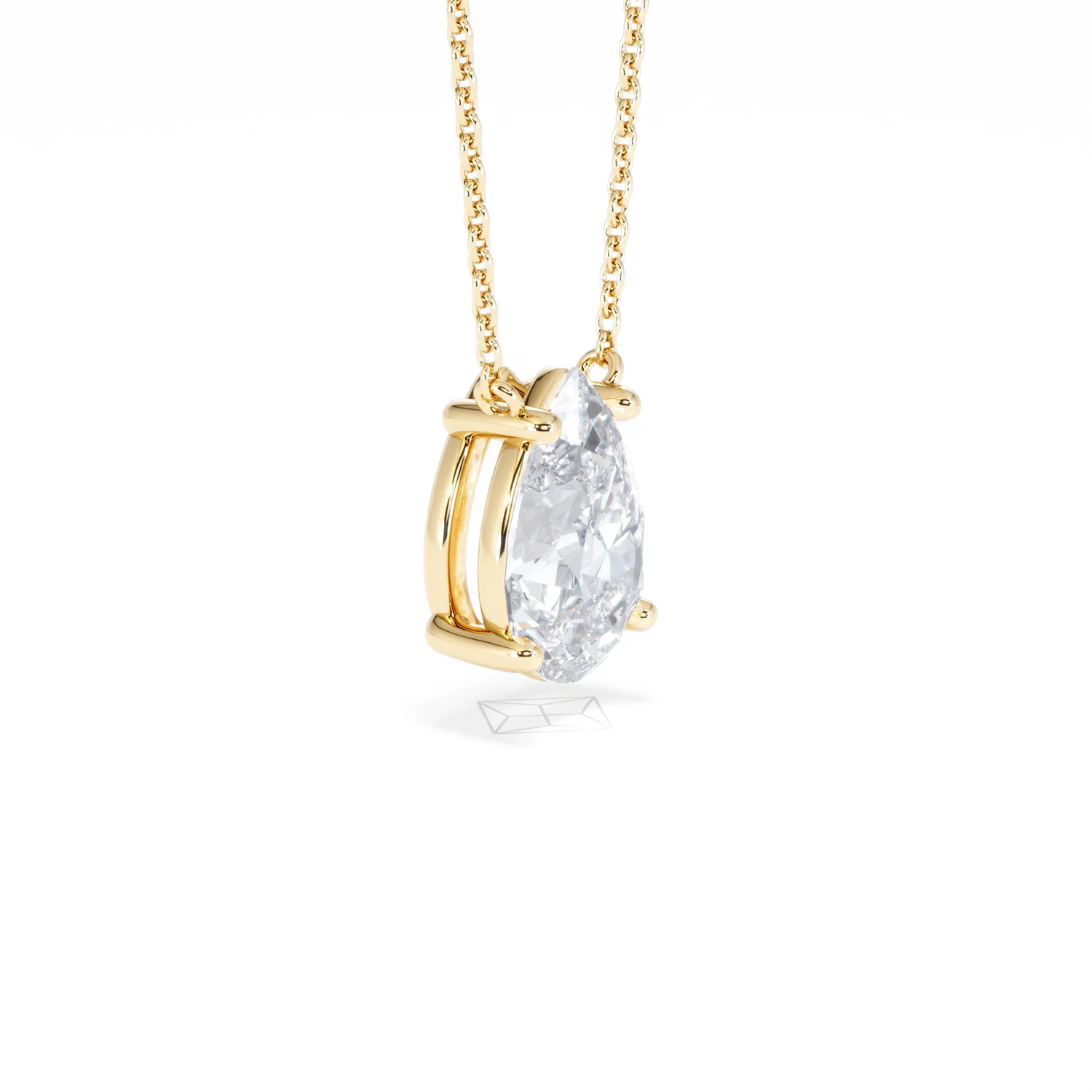 Wanderlust Floating Pear Cut Lab Diamond Solitaire Necklace 2.00ct H/SI in 9K Gold,Premium - Image 22