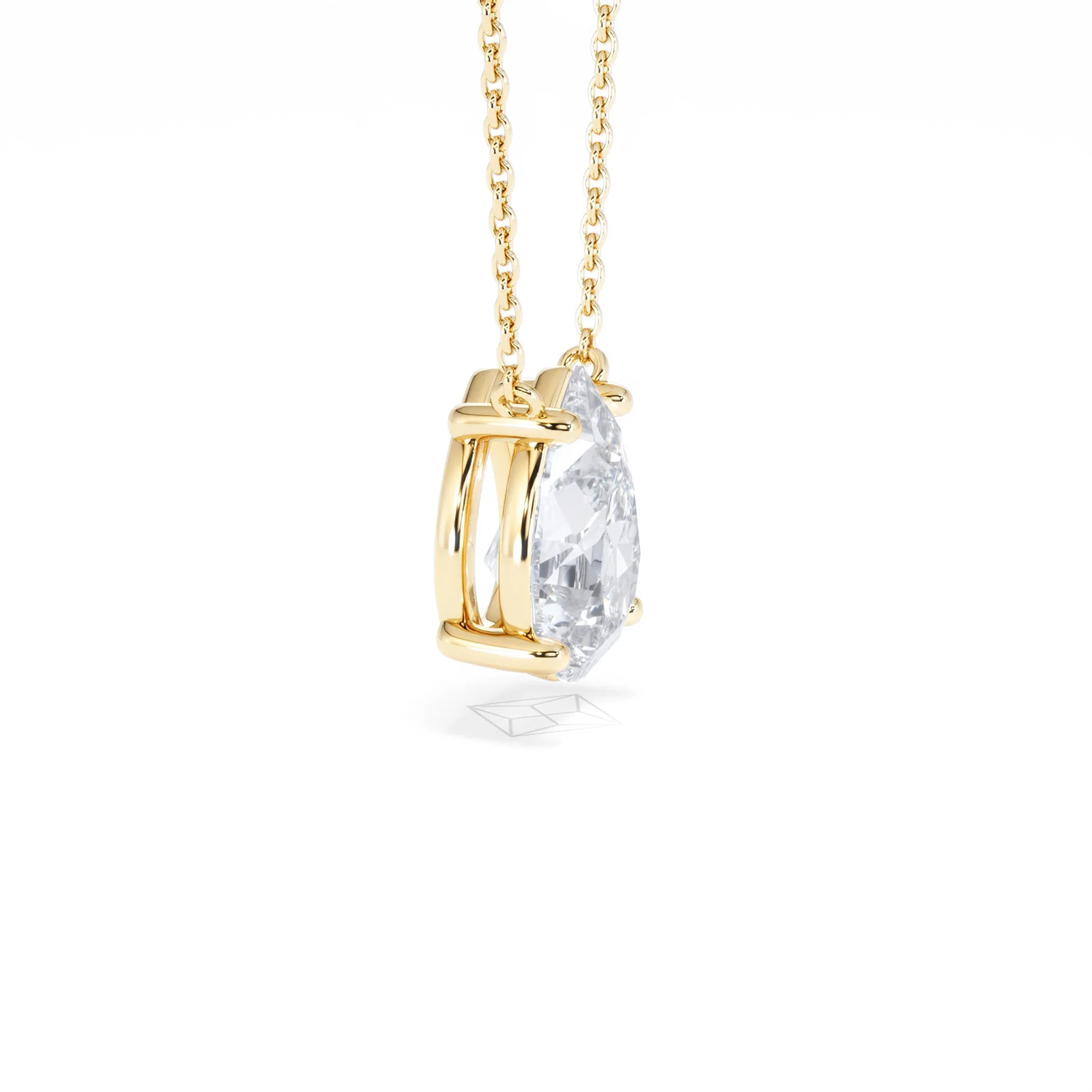 Wanderlust Floating Pear Cut Lab Diamond Solitaire Necklace 2.00ct H/SI in 9K Gold,Premium - Image 25