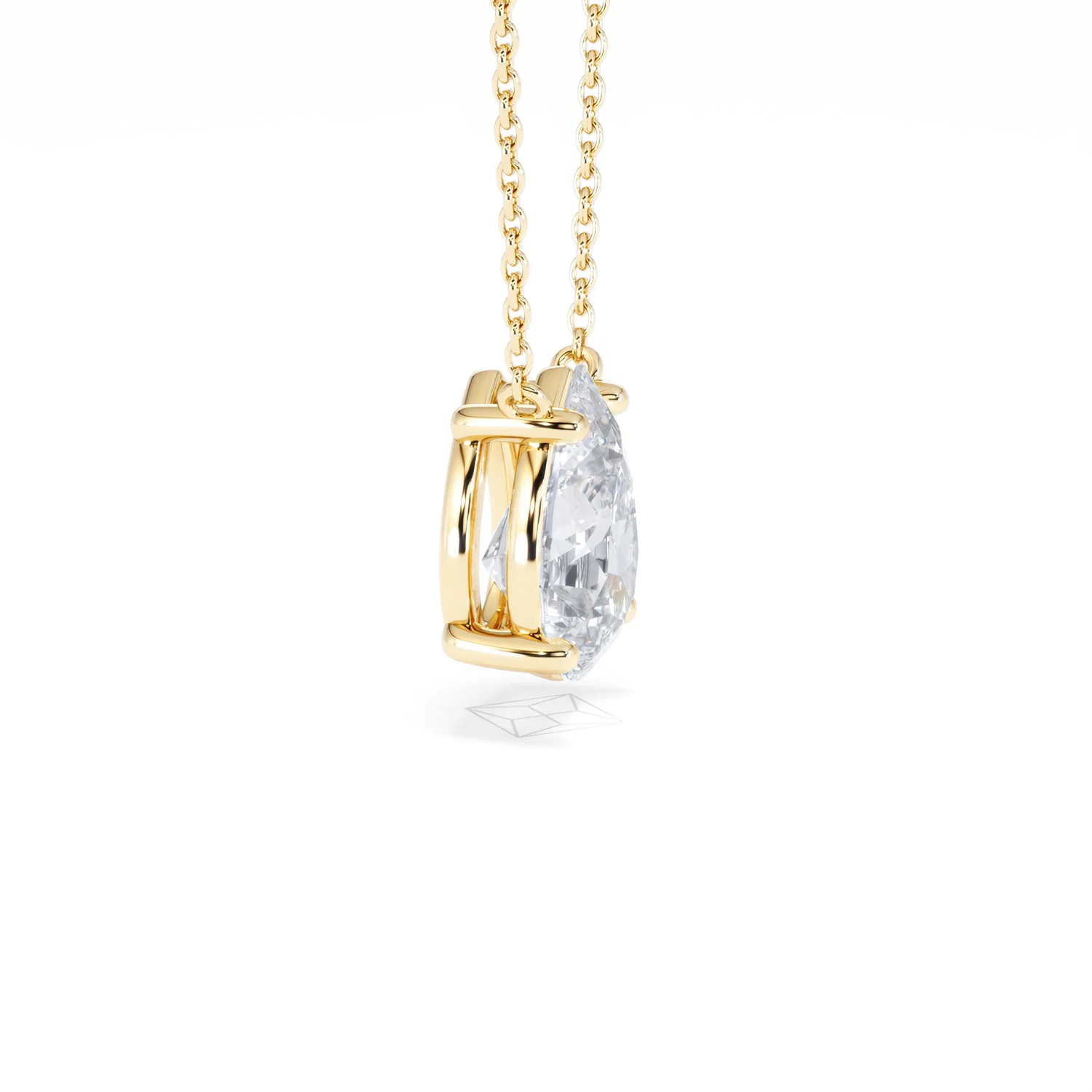 Wanderlust Floating Pear Cut Lab Diamond Solitaire Necklace 2.00ct H/SI in 9K Gold,Premium - Image 26