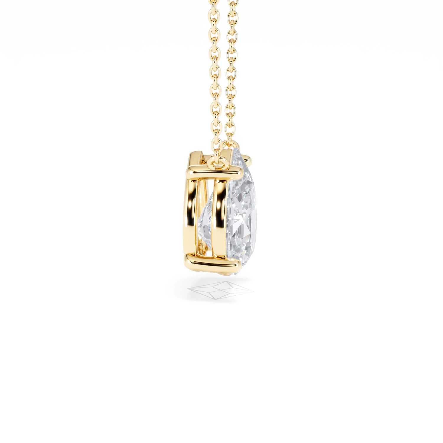 Wanderlust Floating Pear Cut Lab Diamond Solitaire Necklace 2.00ct H/SI in 9K Gold,Premium - Image 28