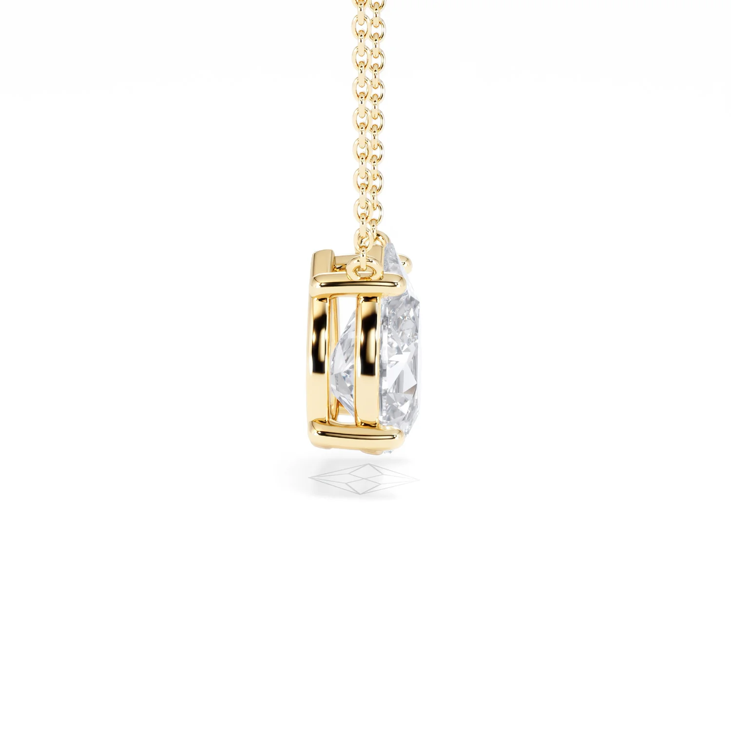 Wanderlust Floating Pear Cut Lab Diamond Solitaire Necklace 2.00ct H/SI in 9K Gold,Premium - Image 29