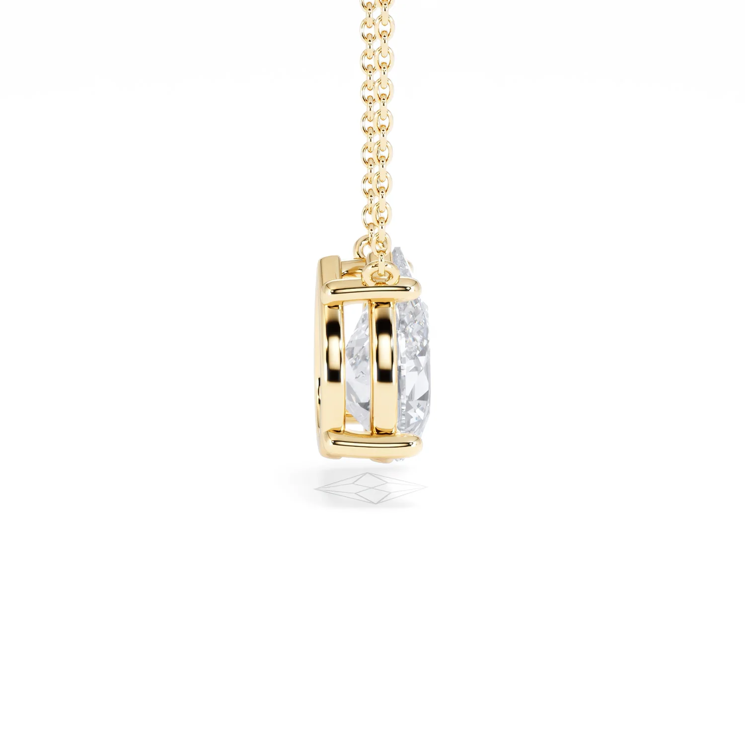 Wanderlust Floating Pear Cut Lab Diamond Solitaire Necklace 2.00ct H/SI in 9K Gold,Premium - Image 31