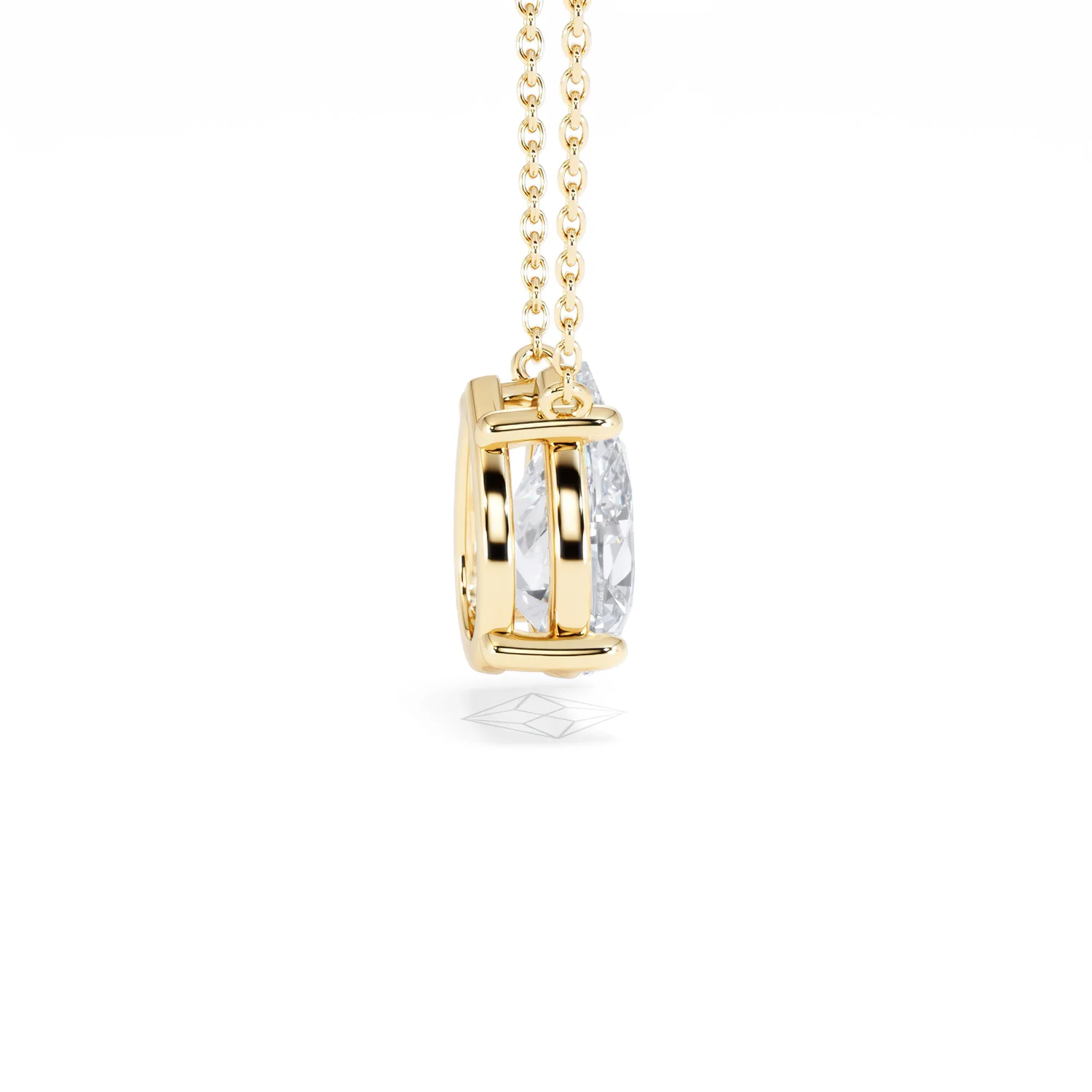 Wanderlust Floating Pear Cut Lab Diamond Solitaire Necklace 2.00ct H/SI in 9K Gold,Premium - Image 32