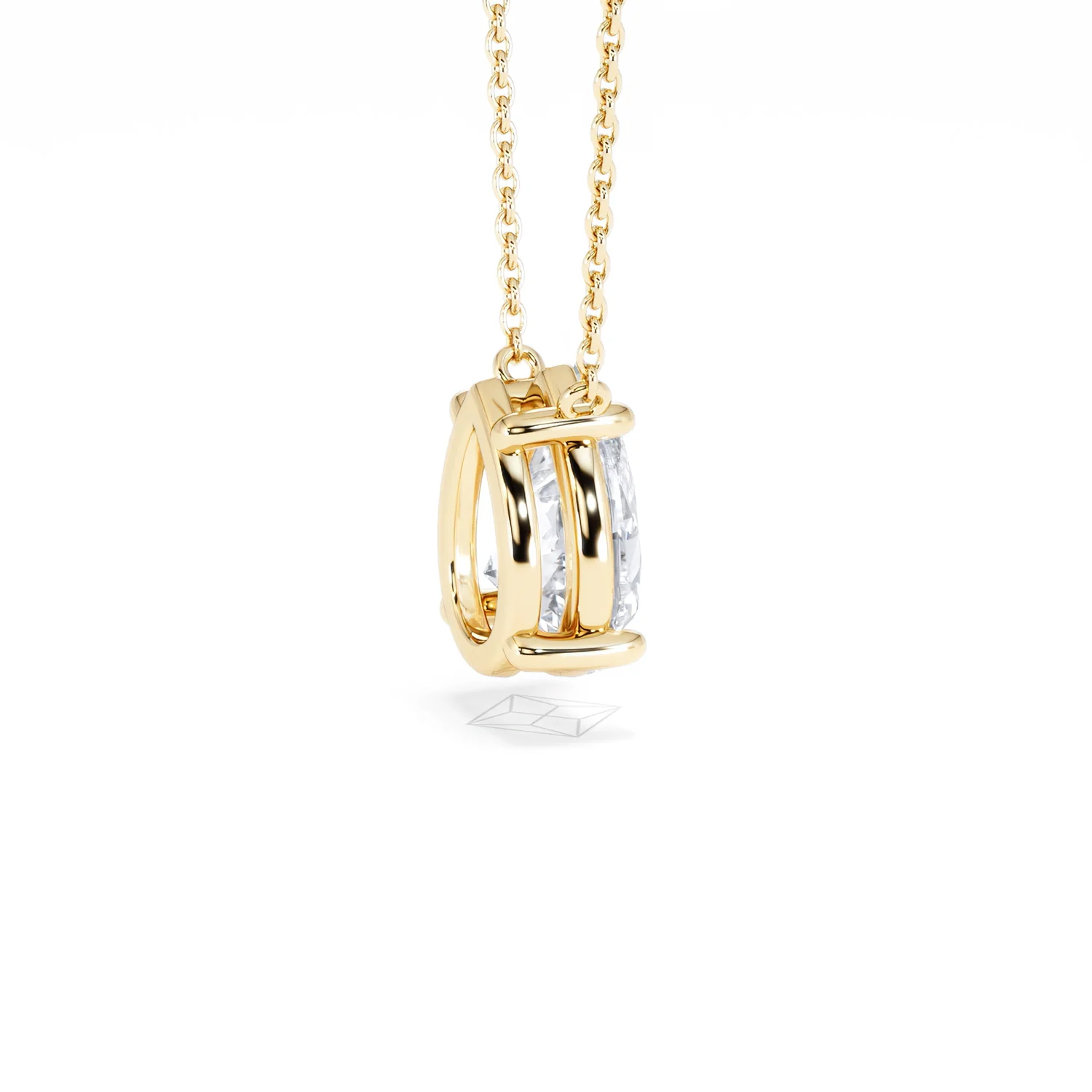 Wanderlust Floating Pear Cut Lab Diamond Solitaire Necklace 2.00ct H/SI in 9K Gold,Premium - Image 35