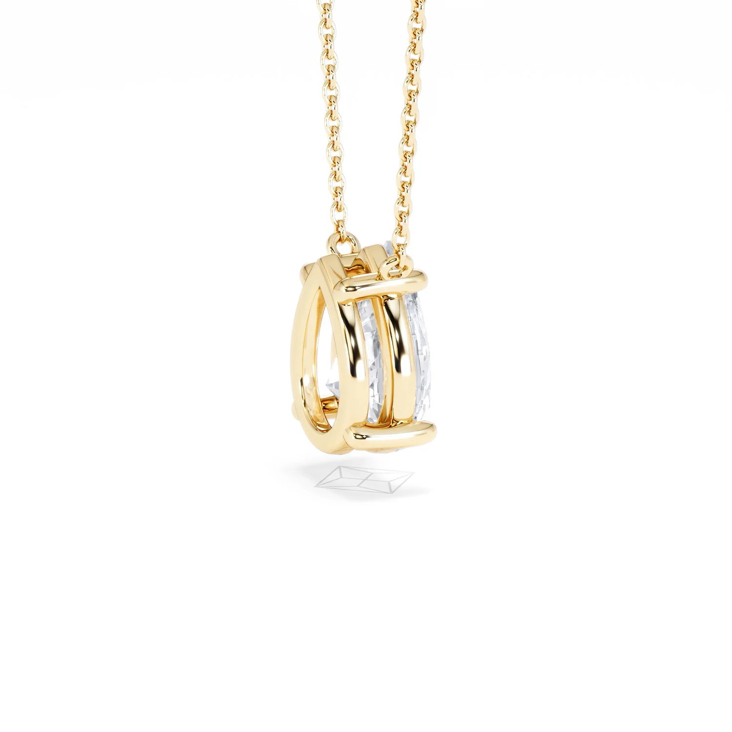 Wanderlust Floating Pear Cut Lab Diamond Solitaire Necklace 2.00ct H/SI in 9K Gold,Premium - Image 36