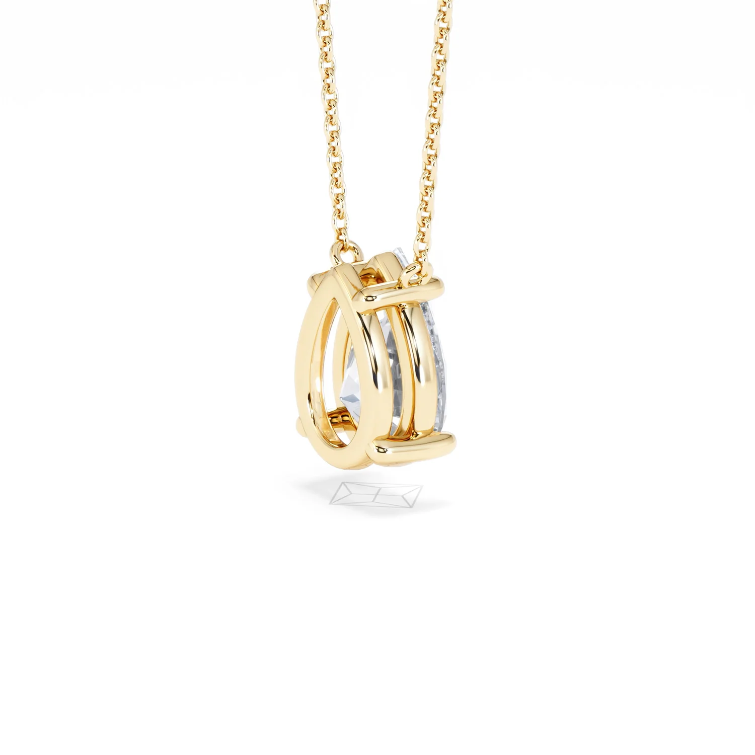 Wanderlust Floating Pear Cut Lab Diamond Solitaire Necklace 2.00ct H/SI in 9K Gold,Premium - Image 38
