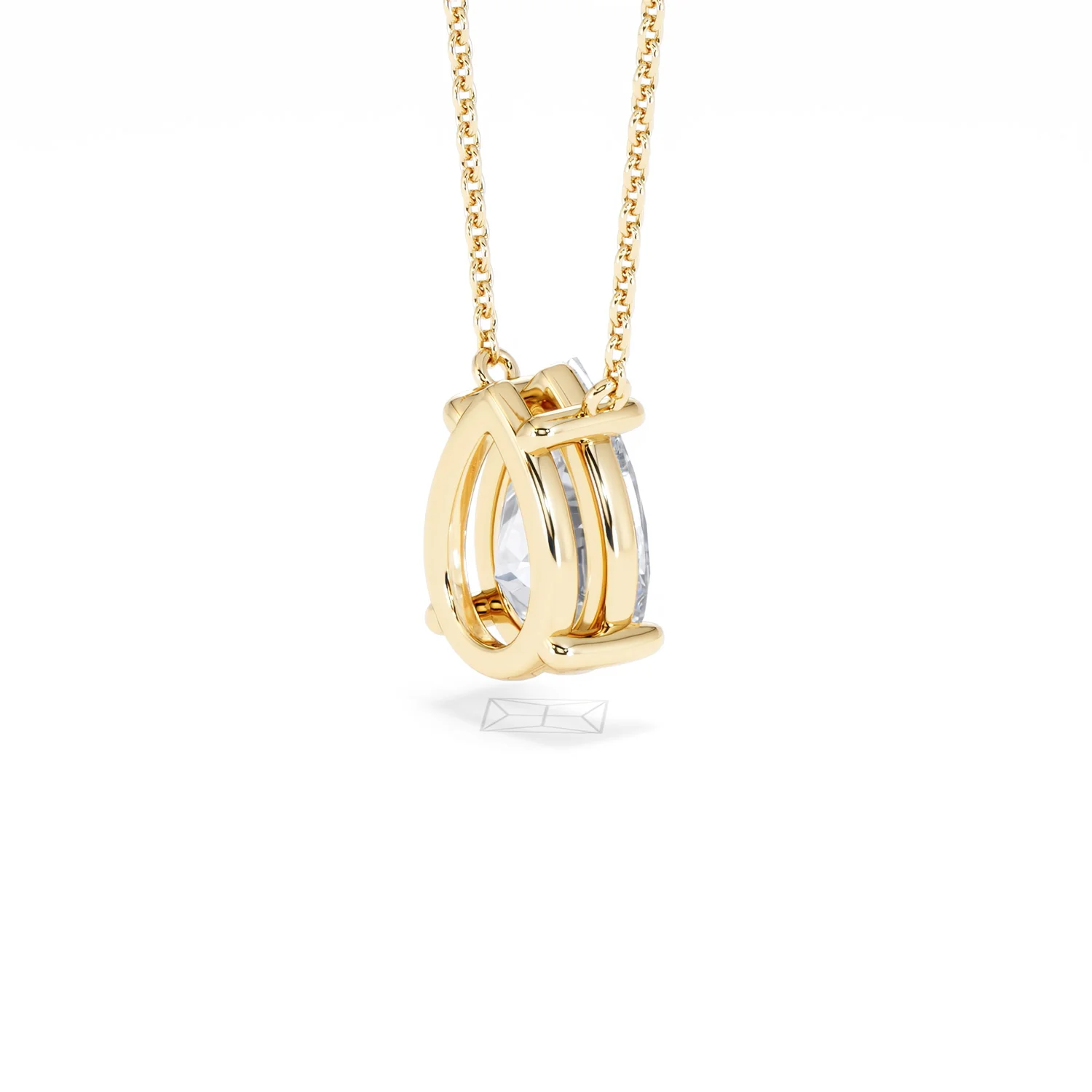 Wanderlust Floating Pear Cut Lab Diamond Solitaire Necklace 2.00ct H/SI in 9K Gold,Premium - Image 39